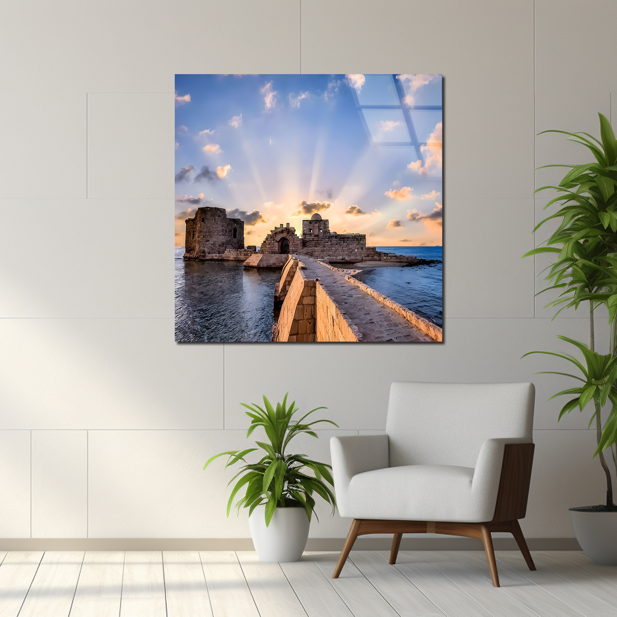 Sea Castle of Saida – Guardian of the Mediterranean | Premium HD Metal Wall Art