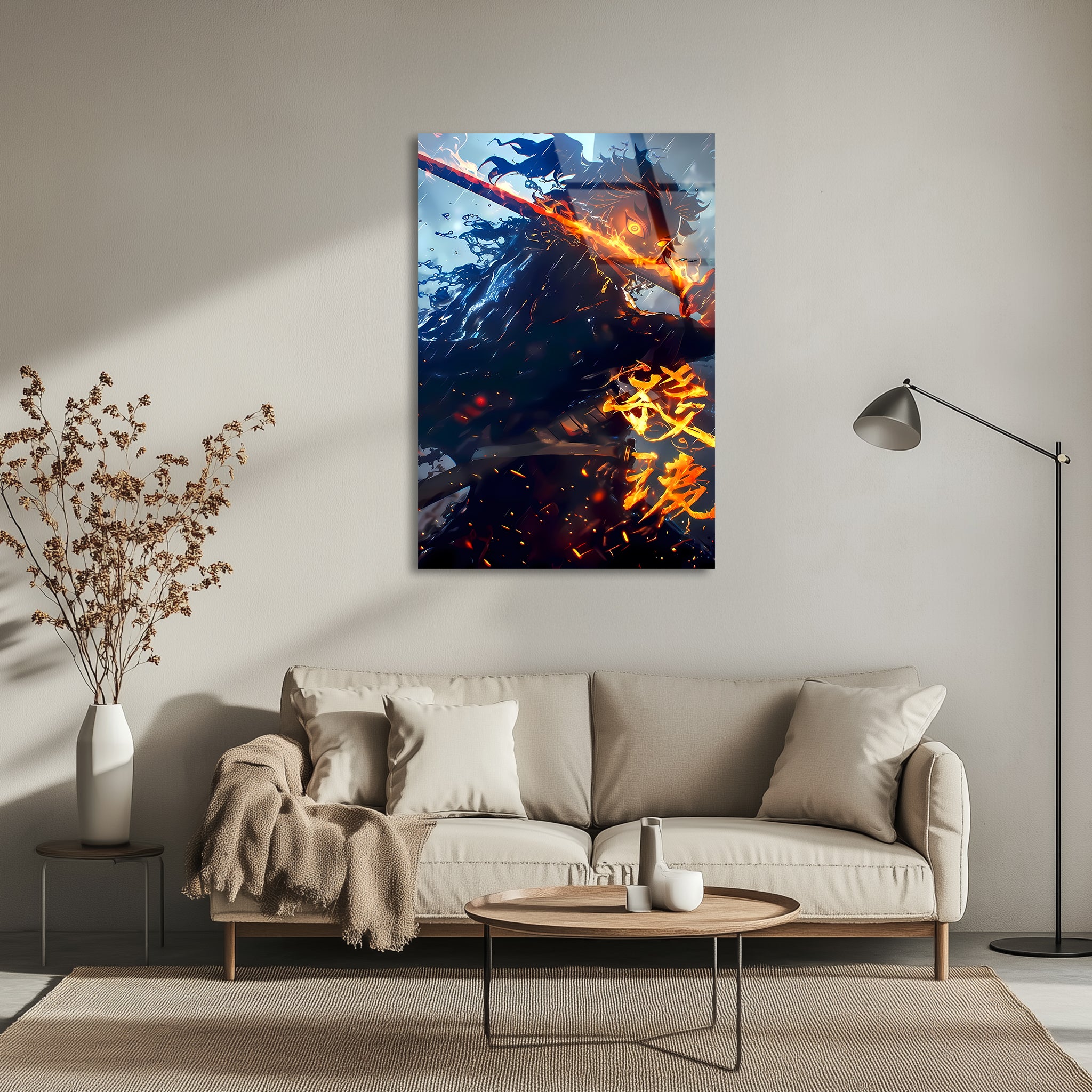 Rengoku: Blade of Flames and Water | Premium HD Metal Wall Art