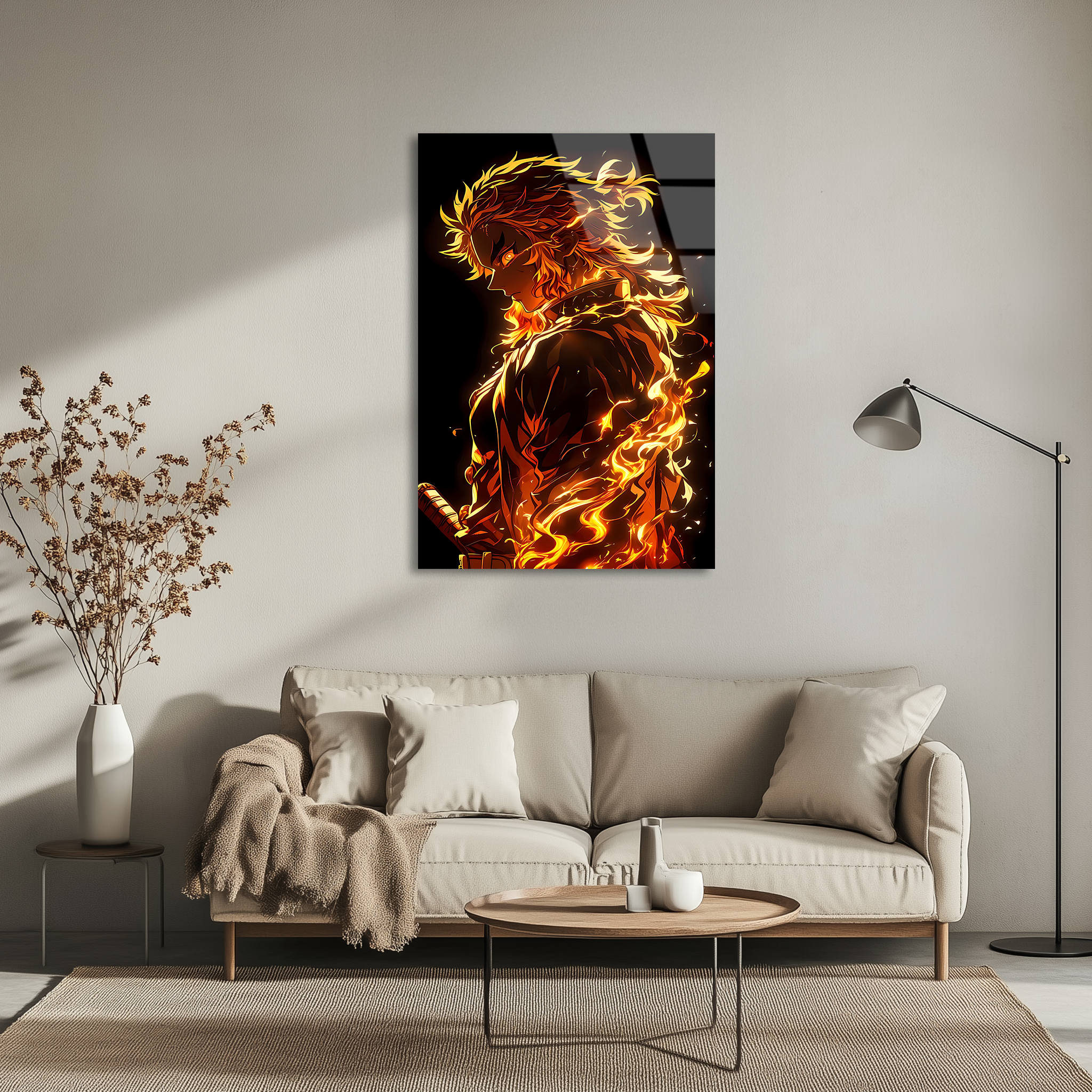 Rengoku: The Blazing Pillar of Flame | Premium HD Metal Wall Art