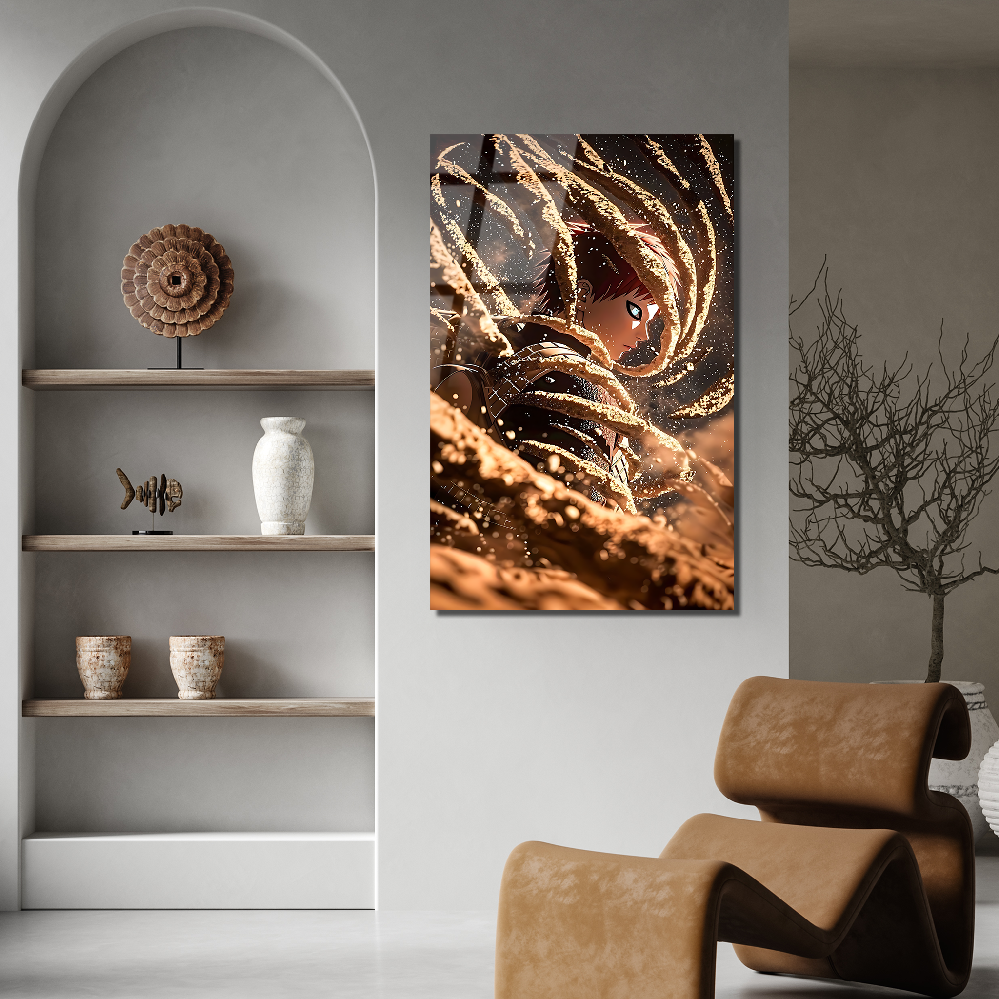 Gaara : The Desert’s Wrath | Premium HD Metal Wall Art