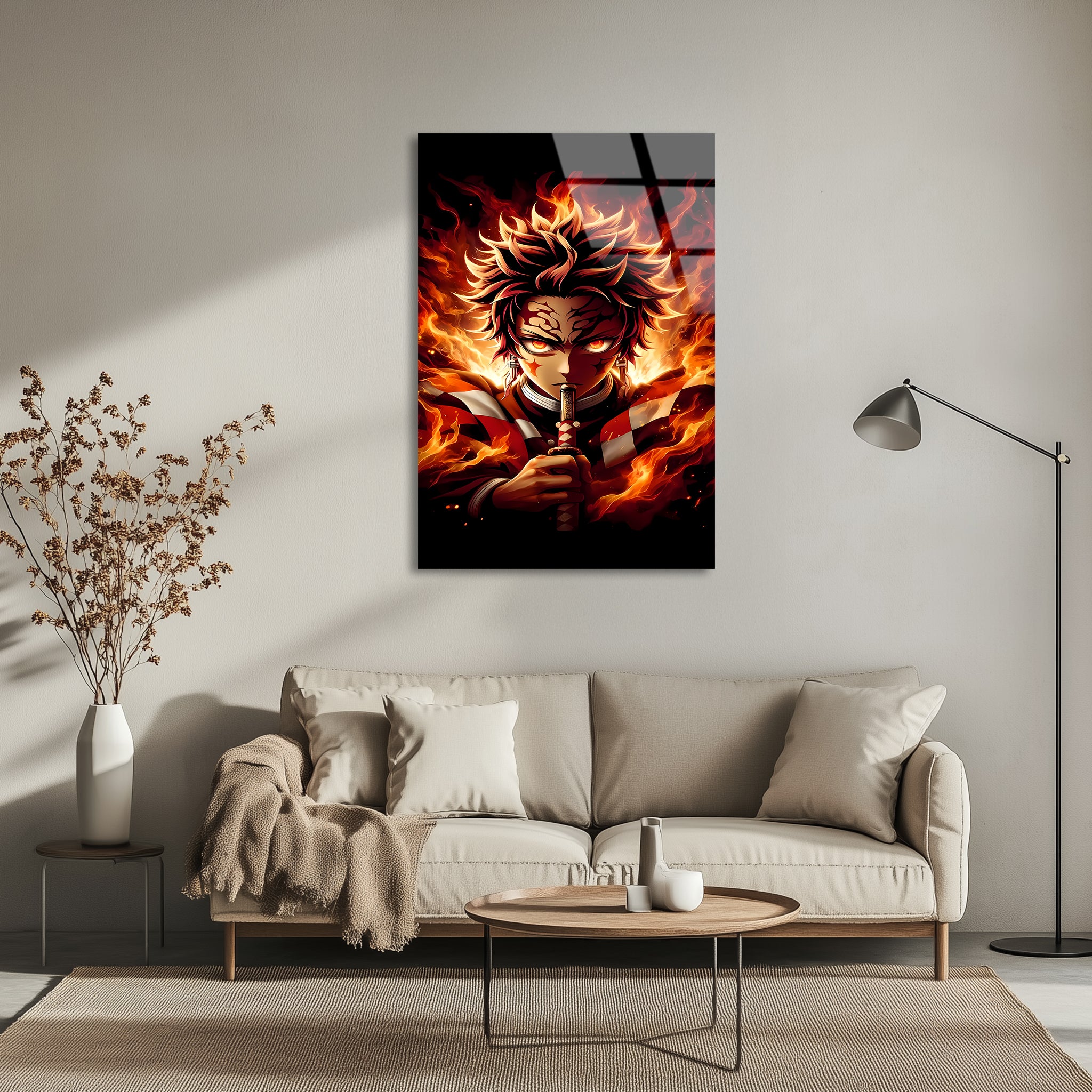 Tanjiro: Flame of the Sun Breathing | Premium HD Metal Wall Art