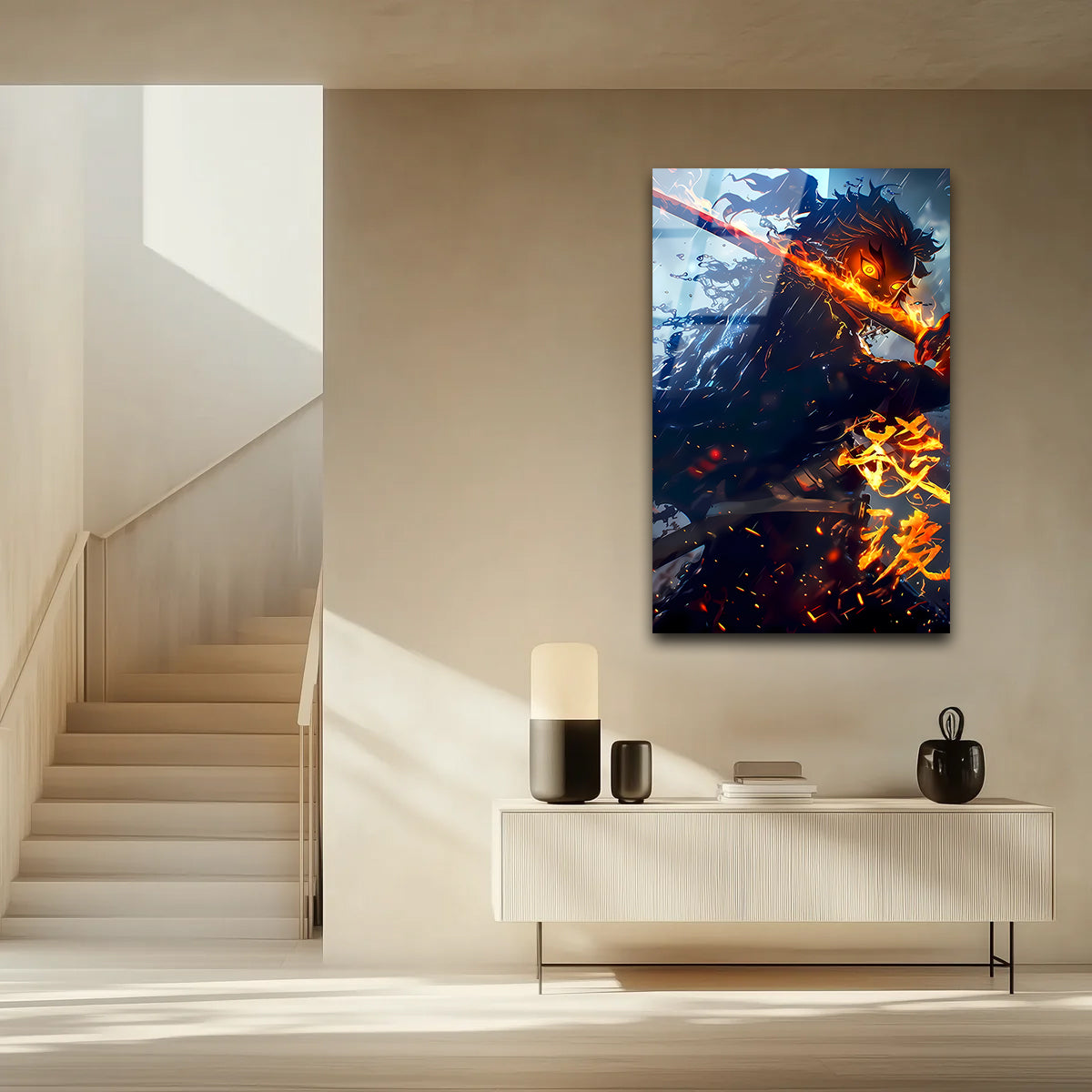Rengoku: Blade of Flames and Water | Premium HD Metal Wall Art