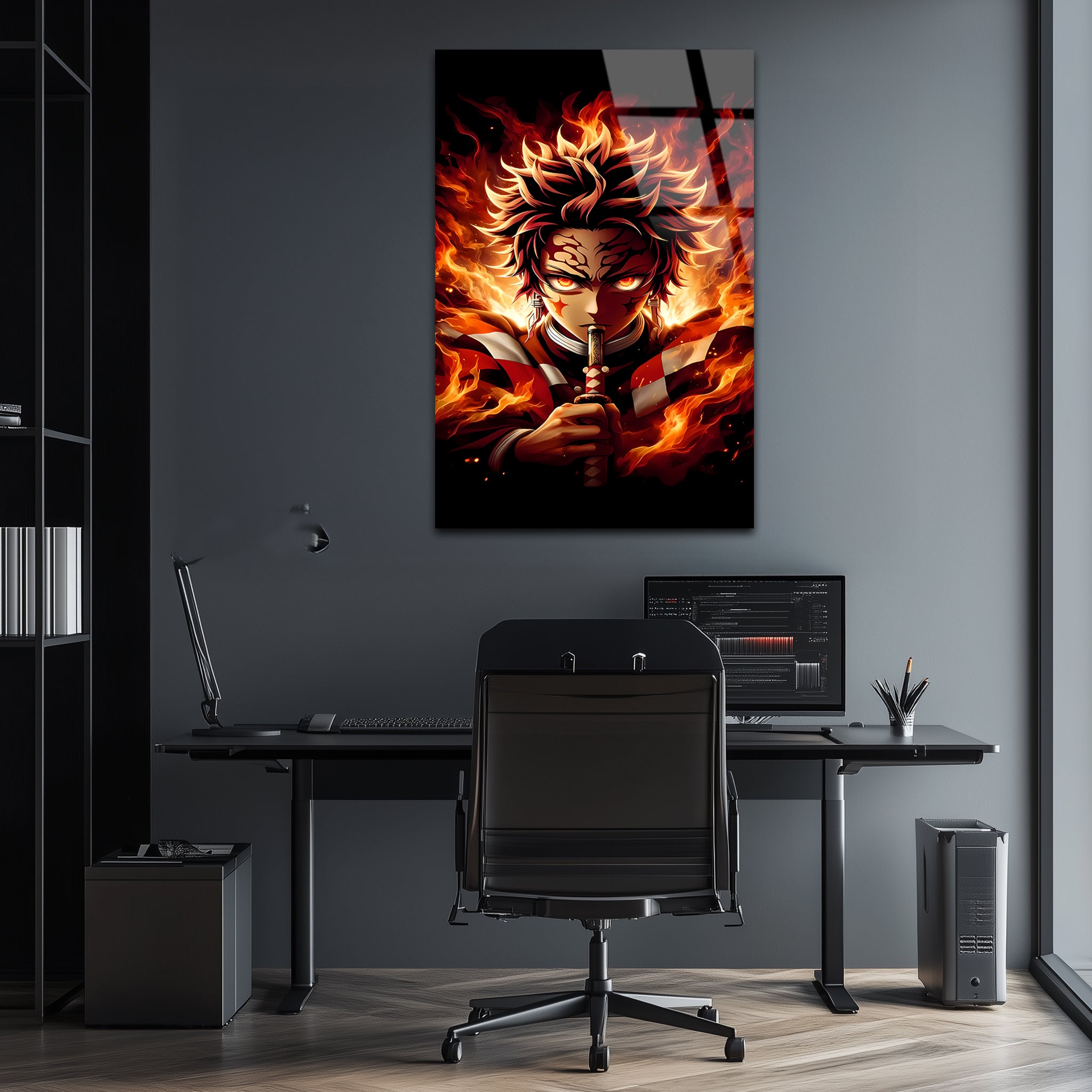 Tanjiro: Flame of the Sun Breathing | Premium HD Metal Wall Art