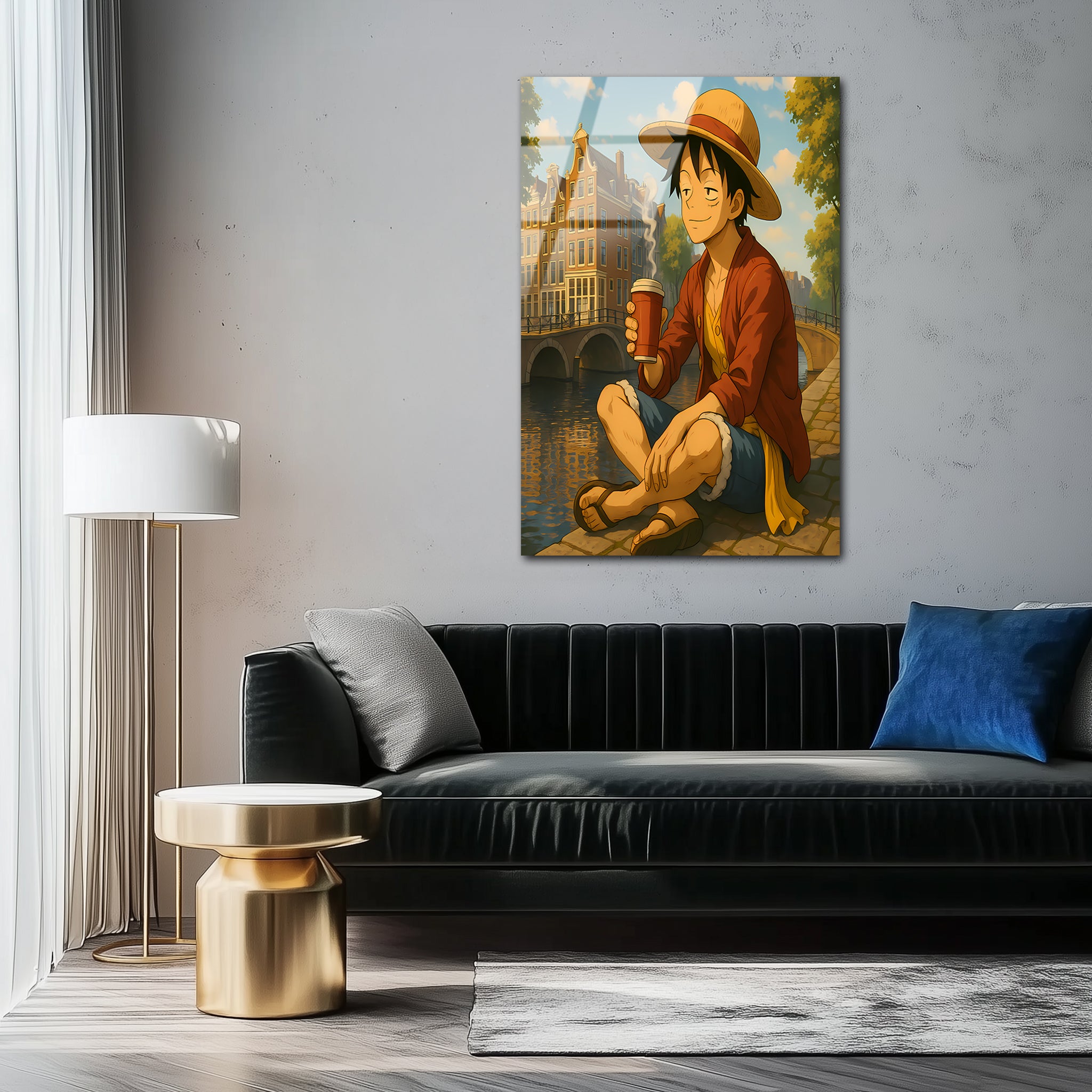 Luffy: The Straw Hat Dreamer in Amsterdam | Premium HD Metal Wall Art