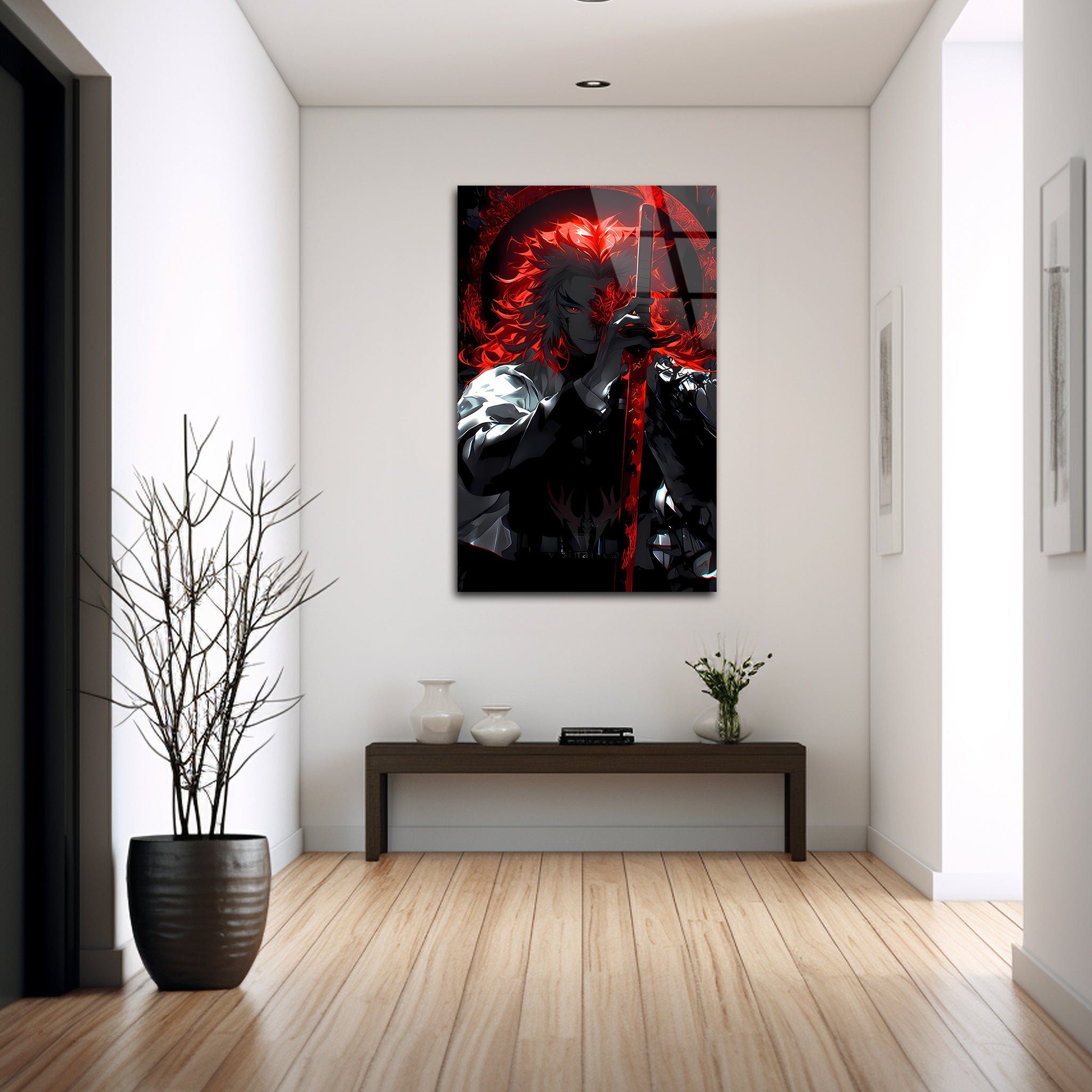 Rengoku: Flame Hashira of Unyielding Resolve | Premium HD Metal Wall Art