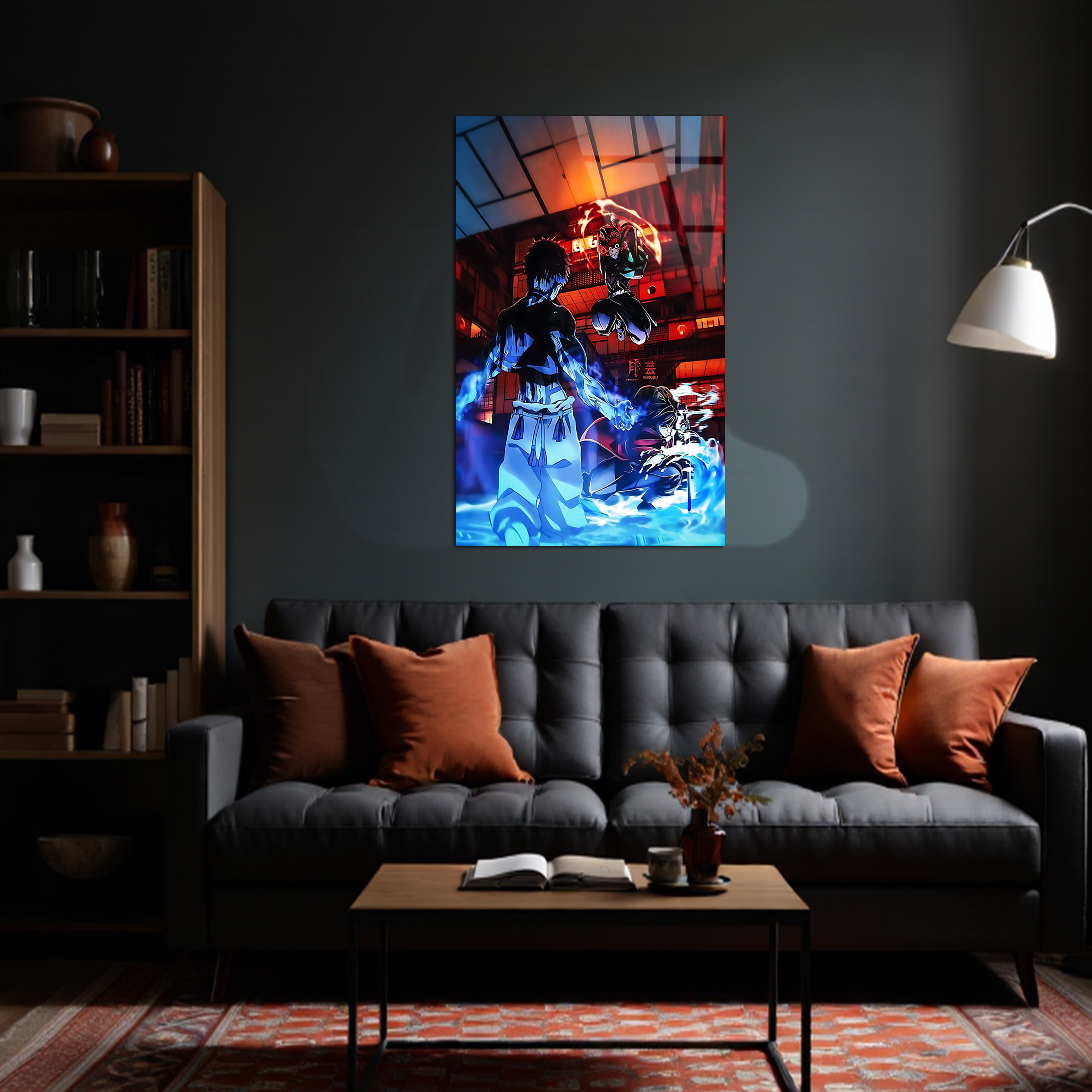 Akaza vs. Kyojuro: Flames and Fists of Destiny | Premium HD Metal Wall Art