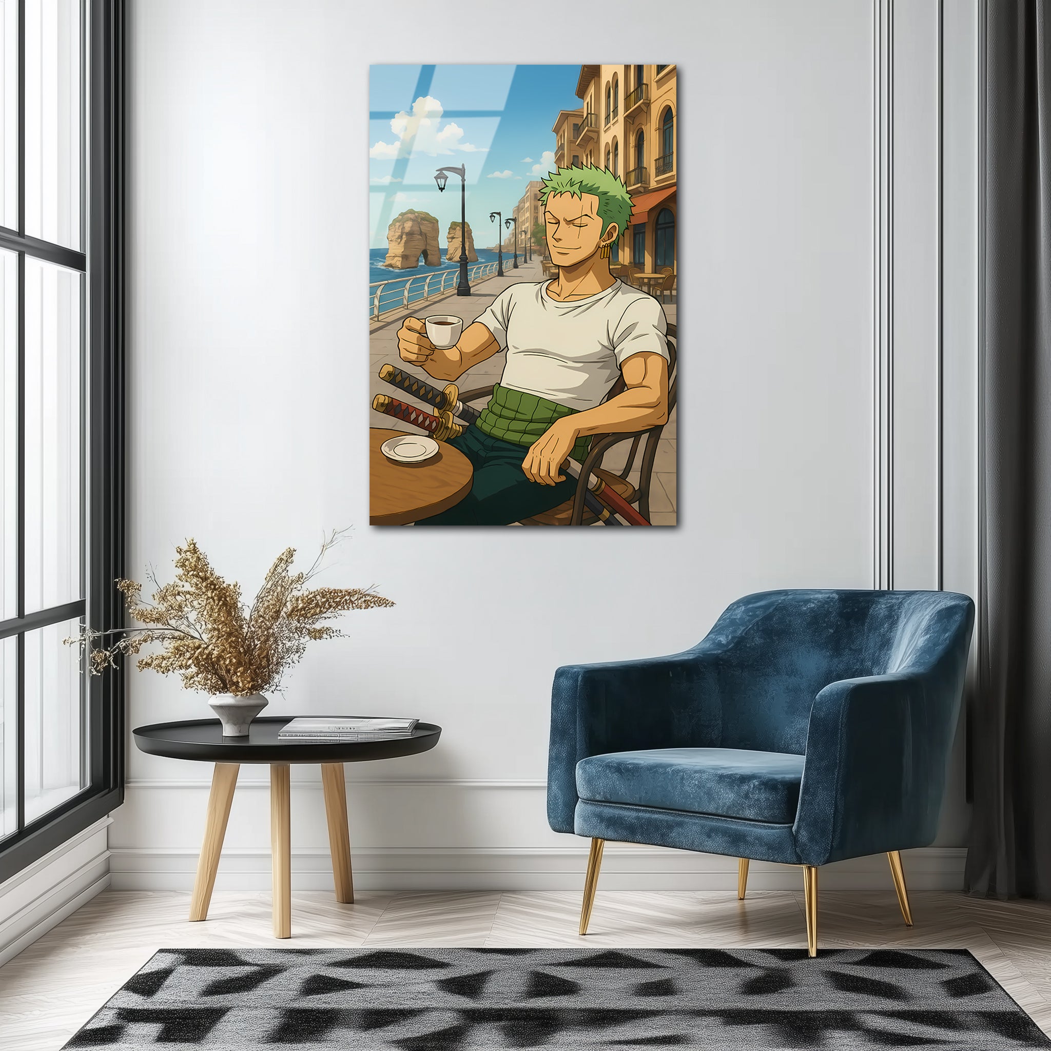 Zoro: The Swordsman’s Calm in Beirut | Premium HD Metal Wall Art