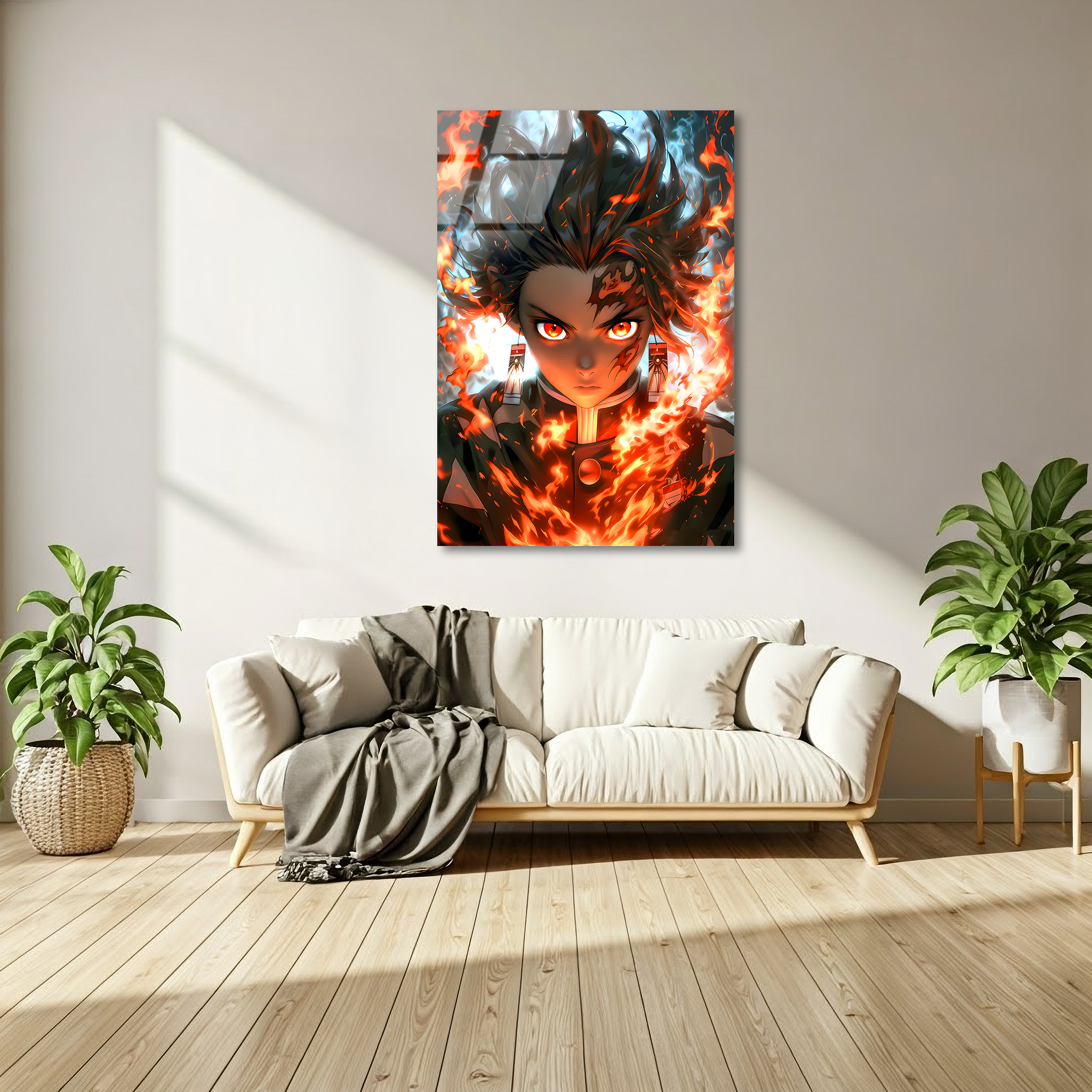 Tanjiro : Flames of Resolve | Premium HD Metal Wall Art