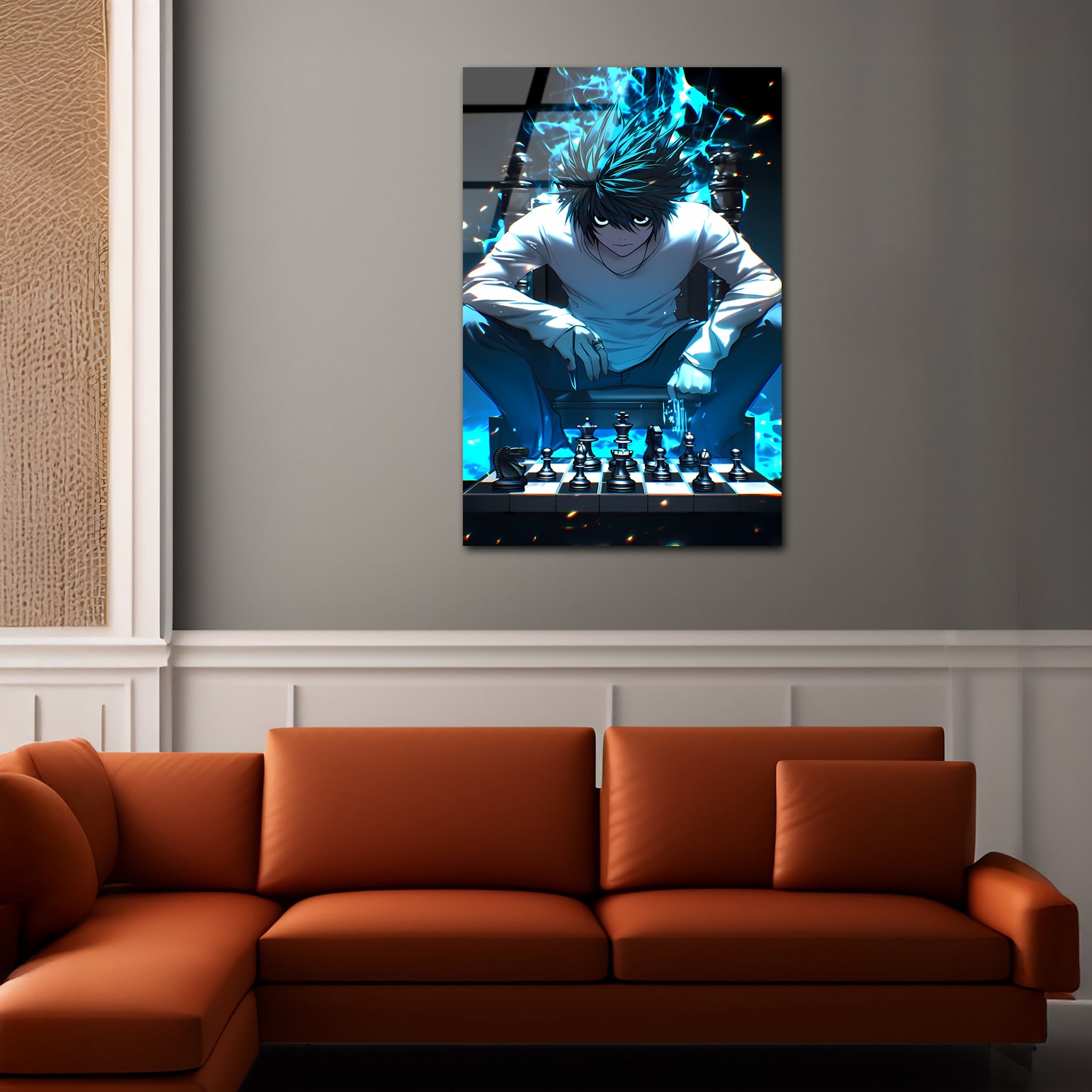 L : The Master of the Silent Game | Premium HD Metal Wall Art