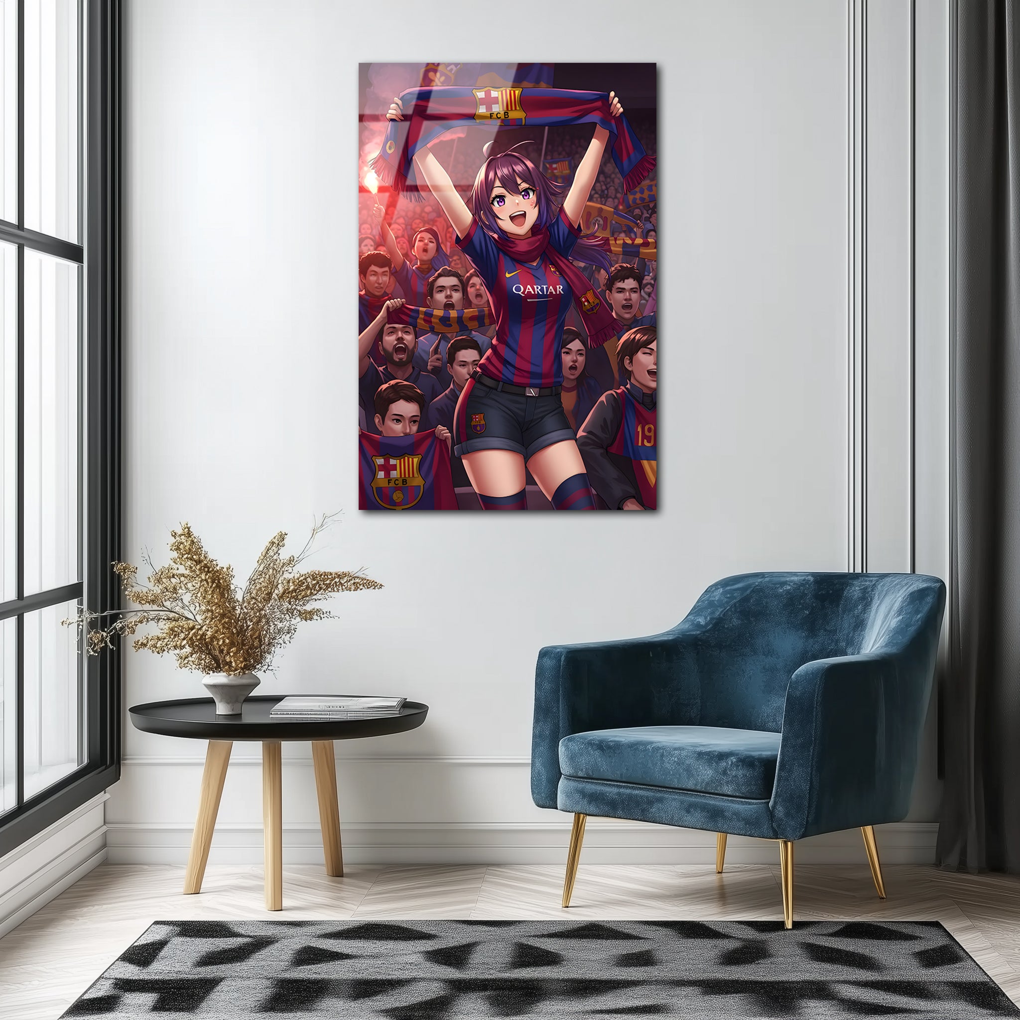 he Spirit of Barça : Victory in Her Eyes | Premium HD Metal Wall Art