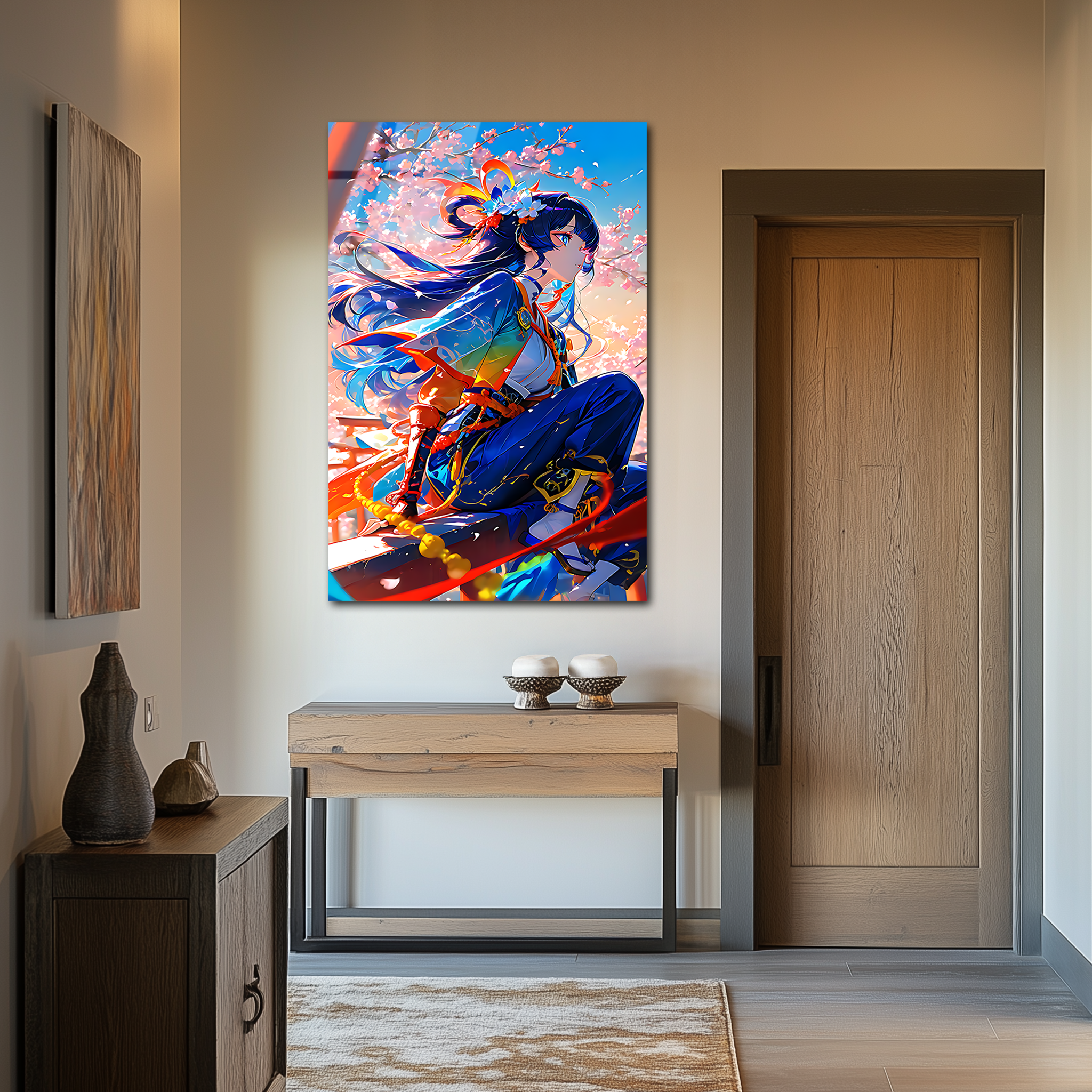 Lunara: Radiance of the Crimson Sky | Premium HD Metal Wall Art