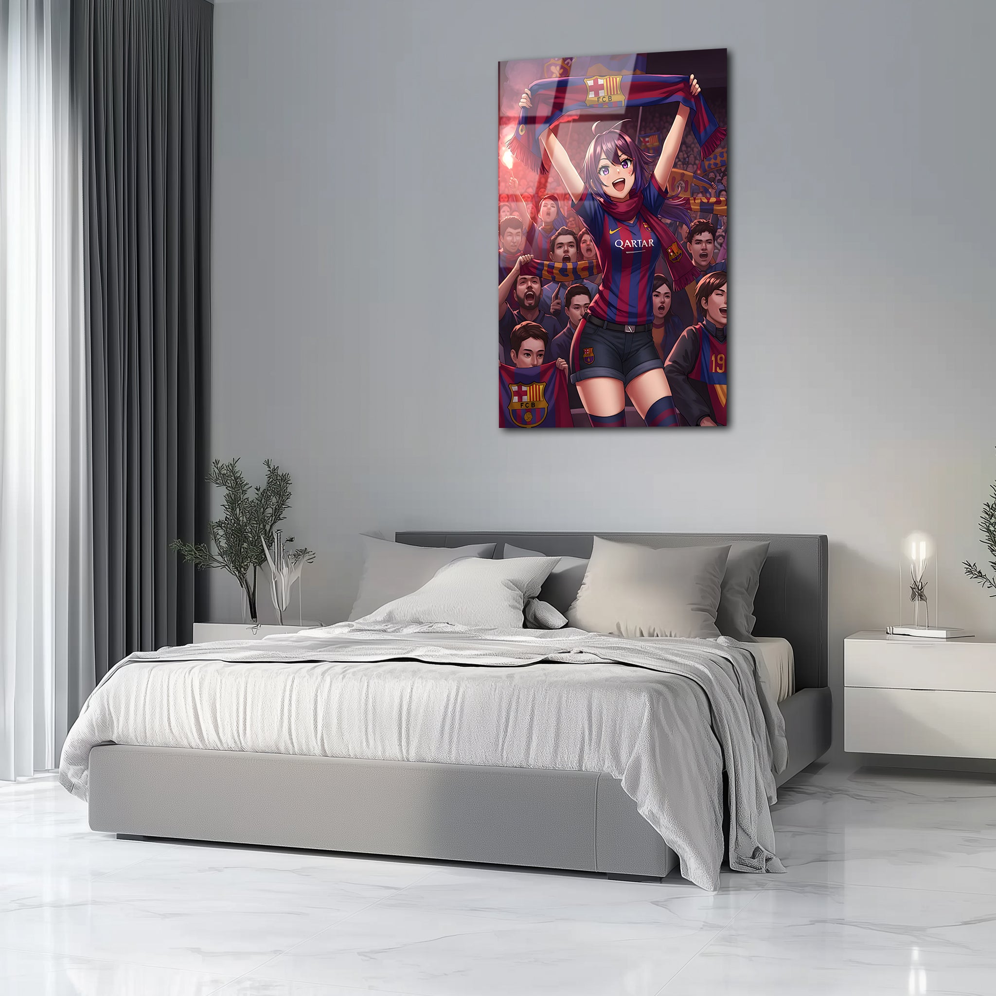 he Spirit of Barça : Victory in Her Eyes | Premium HD Metal Wall Art