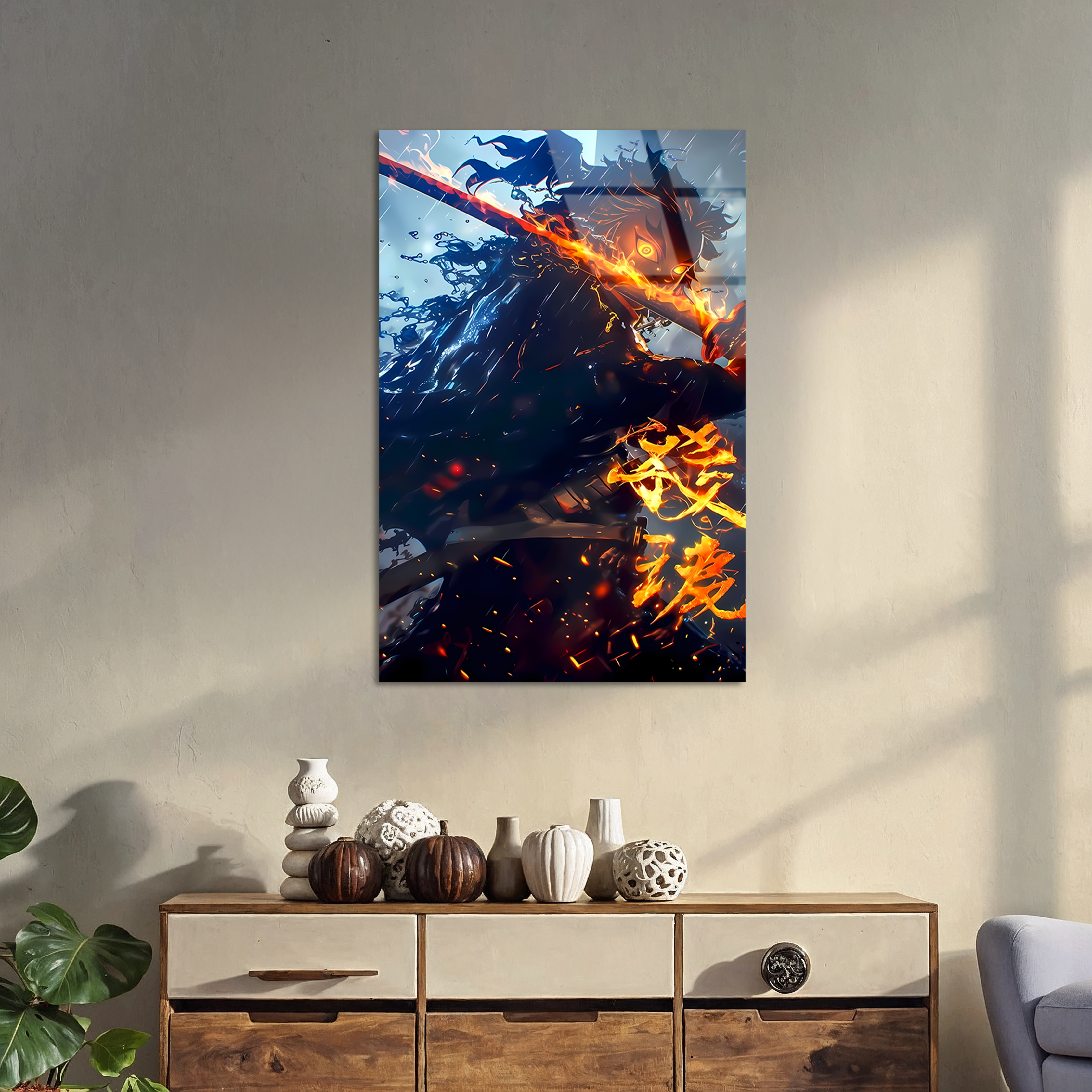 Rengoku: Blade of Flames and Water | Premium HD Metal Wall Art