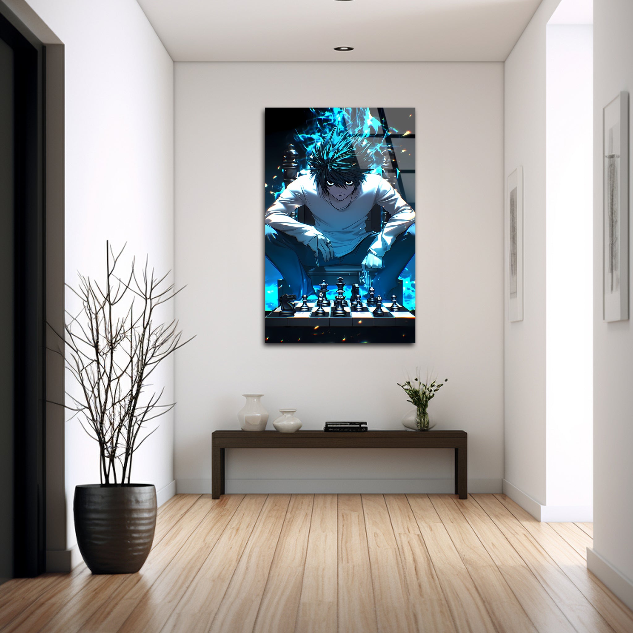 L : The Master of the Silent Game | Premium HD Metal Wall Art