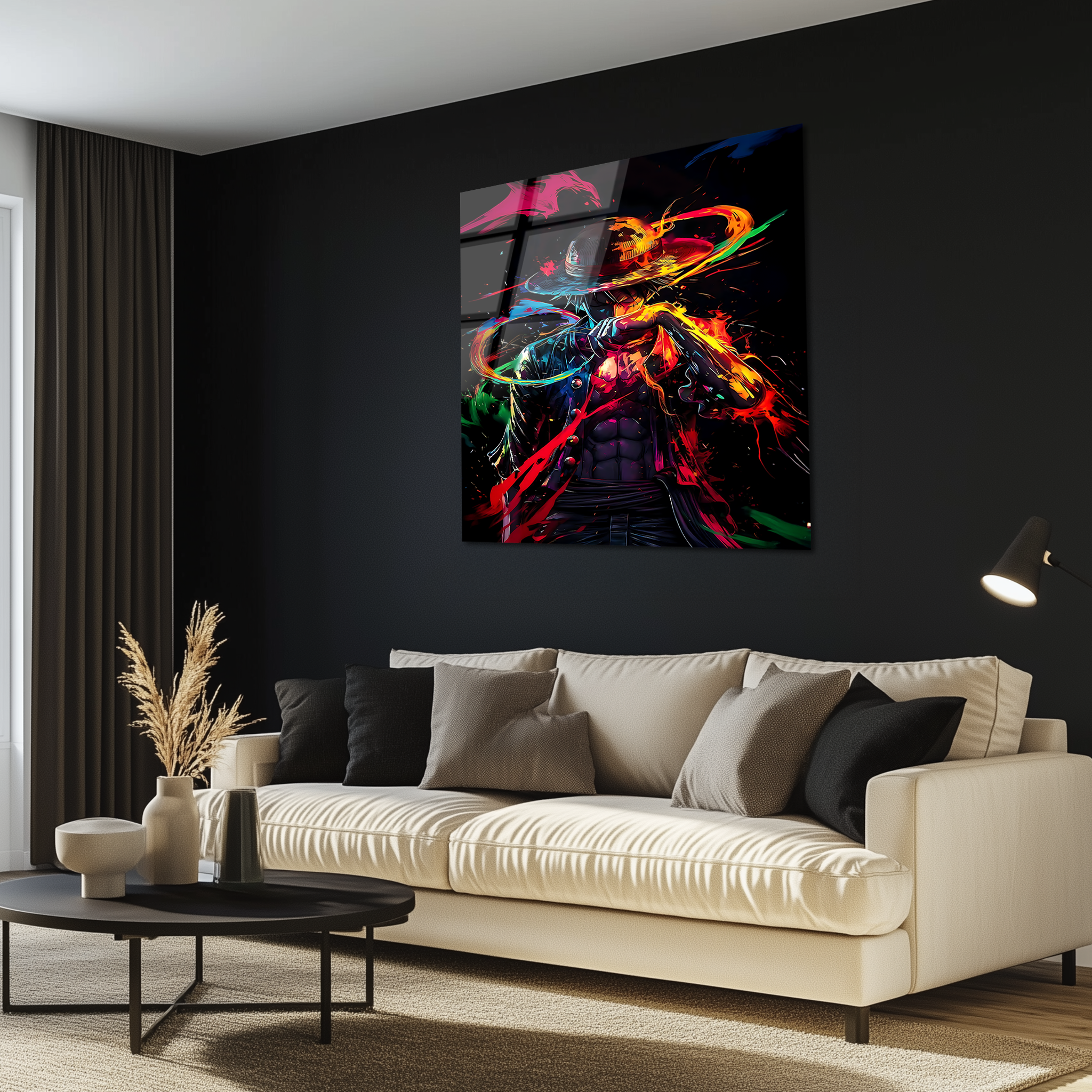 Luffy: Unleashing the Colors of Freedom | Premium HD Metal Wall Art