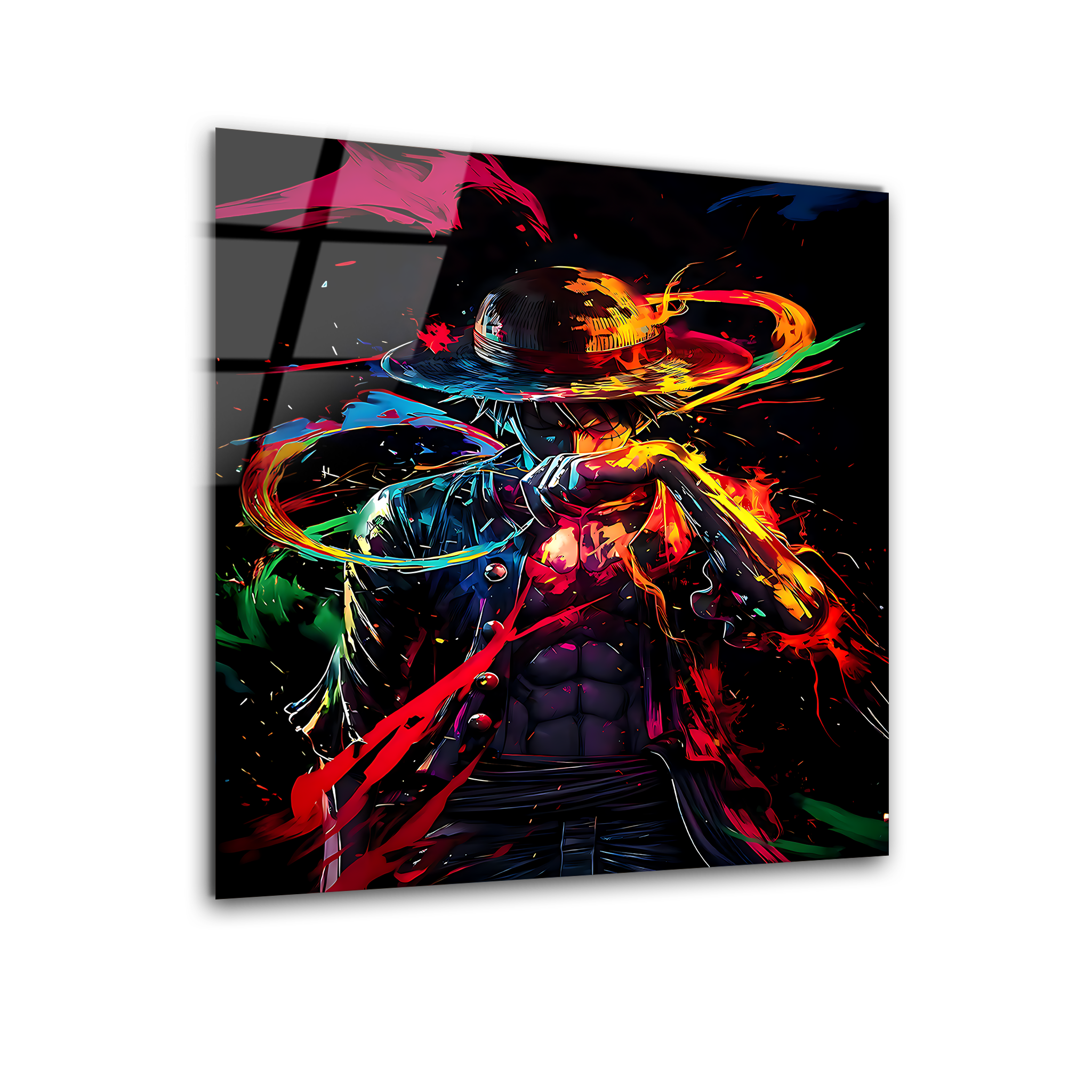 Luffy: Unleashing the Colors of Freedom | Premium HD Metal Wall Art