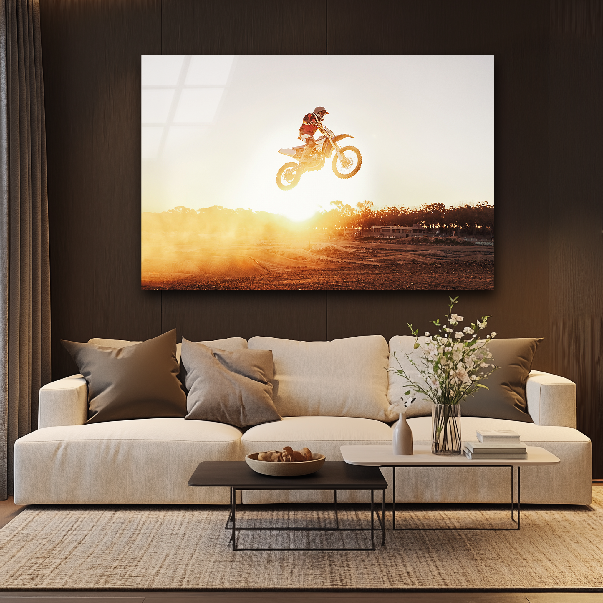 Sunset Stunt Ride | Premium HD Metal Wall Art