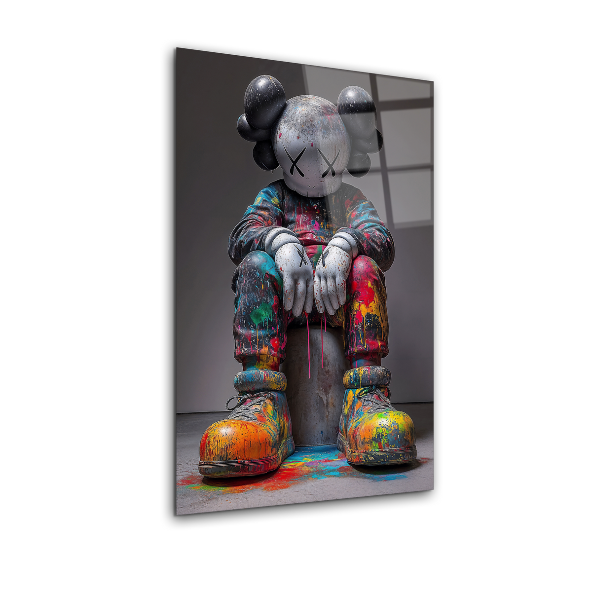 Graffiti-Style KAWS Figure | Premium HD Metal Wall Art