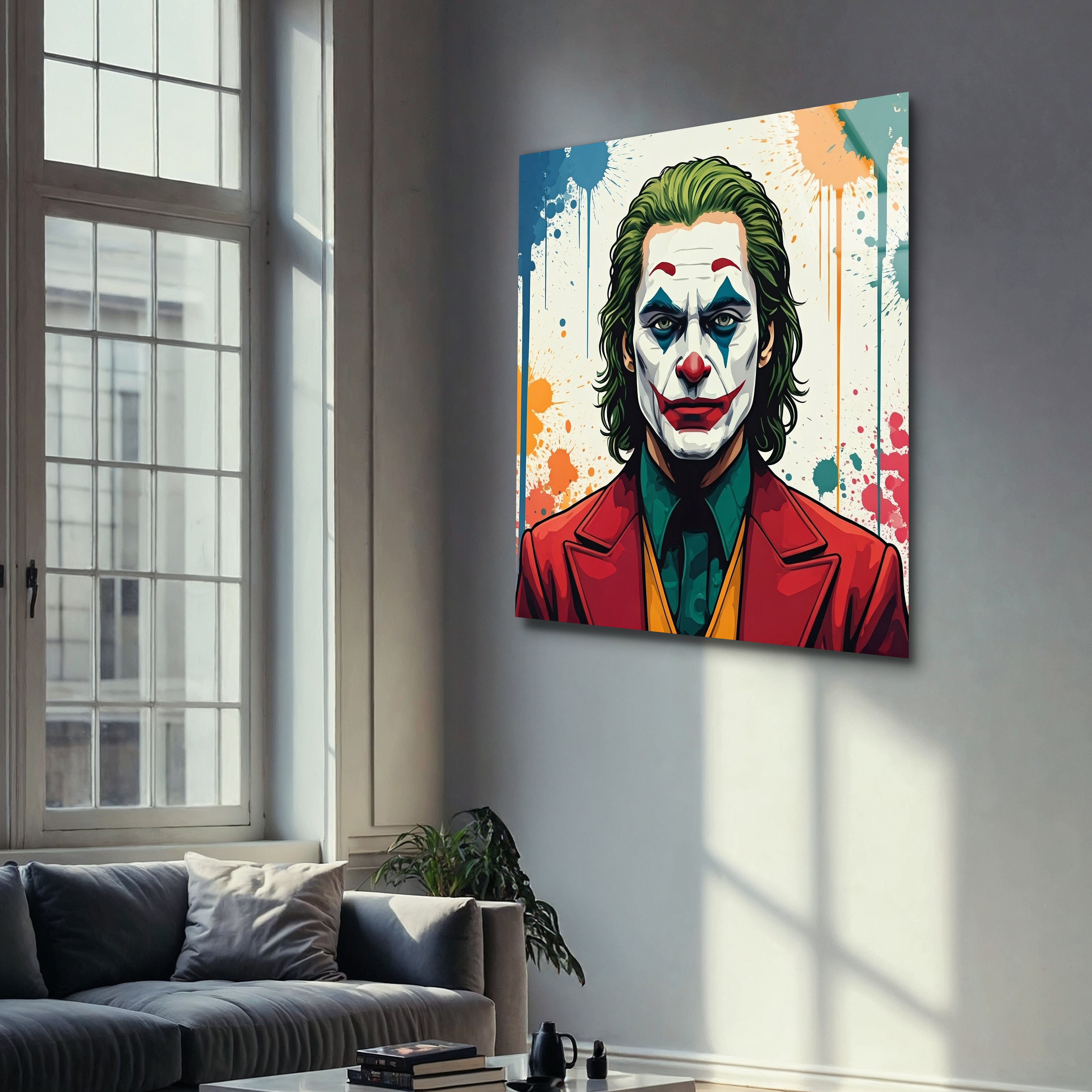 Colorful Joker Stencil Art | Premium HD Metal Wall Art
