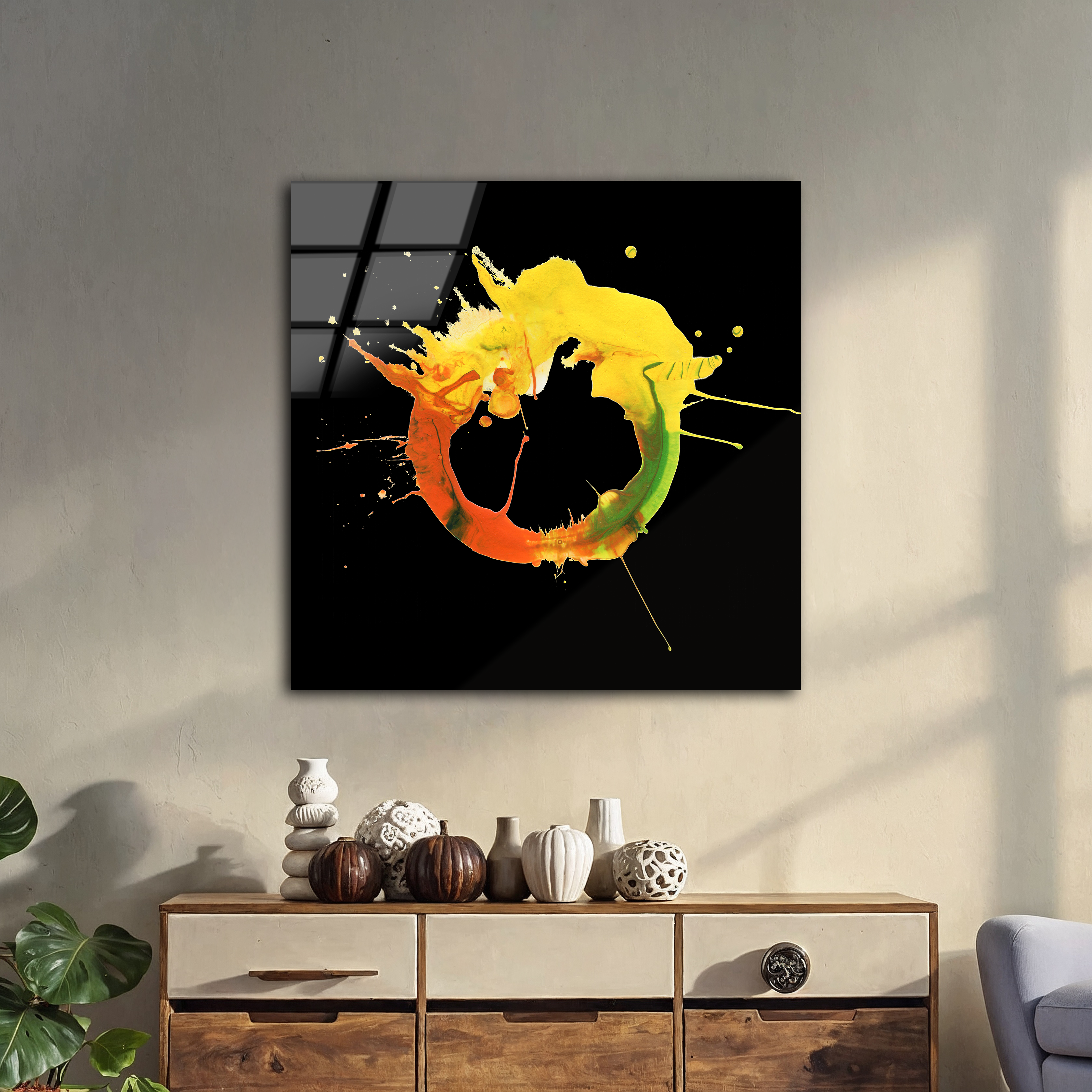 Abstract Acrylic & Watercolor Blot | Premium HD Metal Wall Art