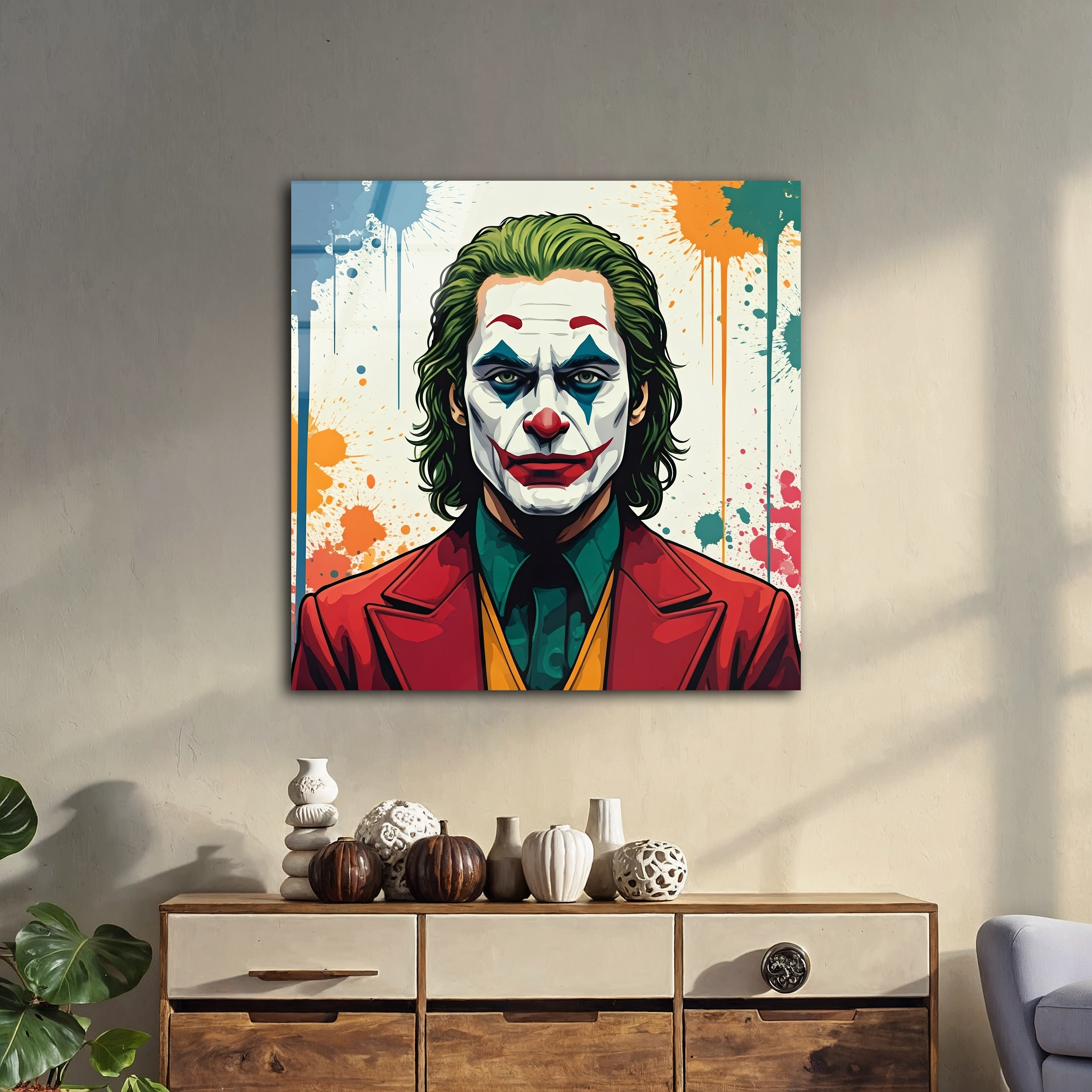 Colorful Joker Stencil Art | Premium HD Metal Wall Art