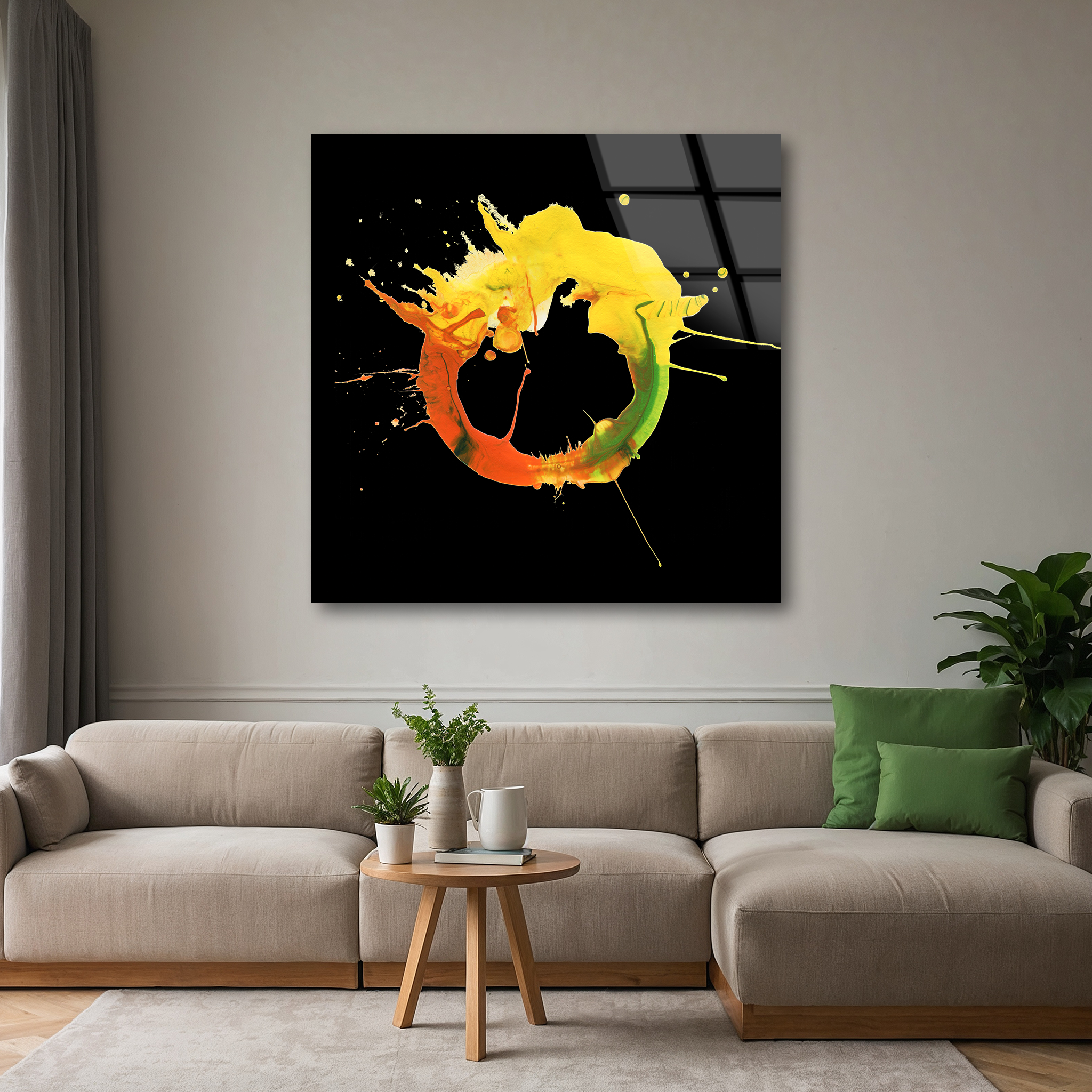 Abstract Acrylic & Watercolor Blot | Premium HD Metal Wall Art