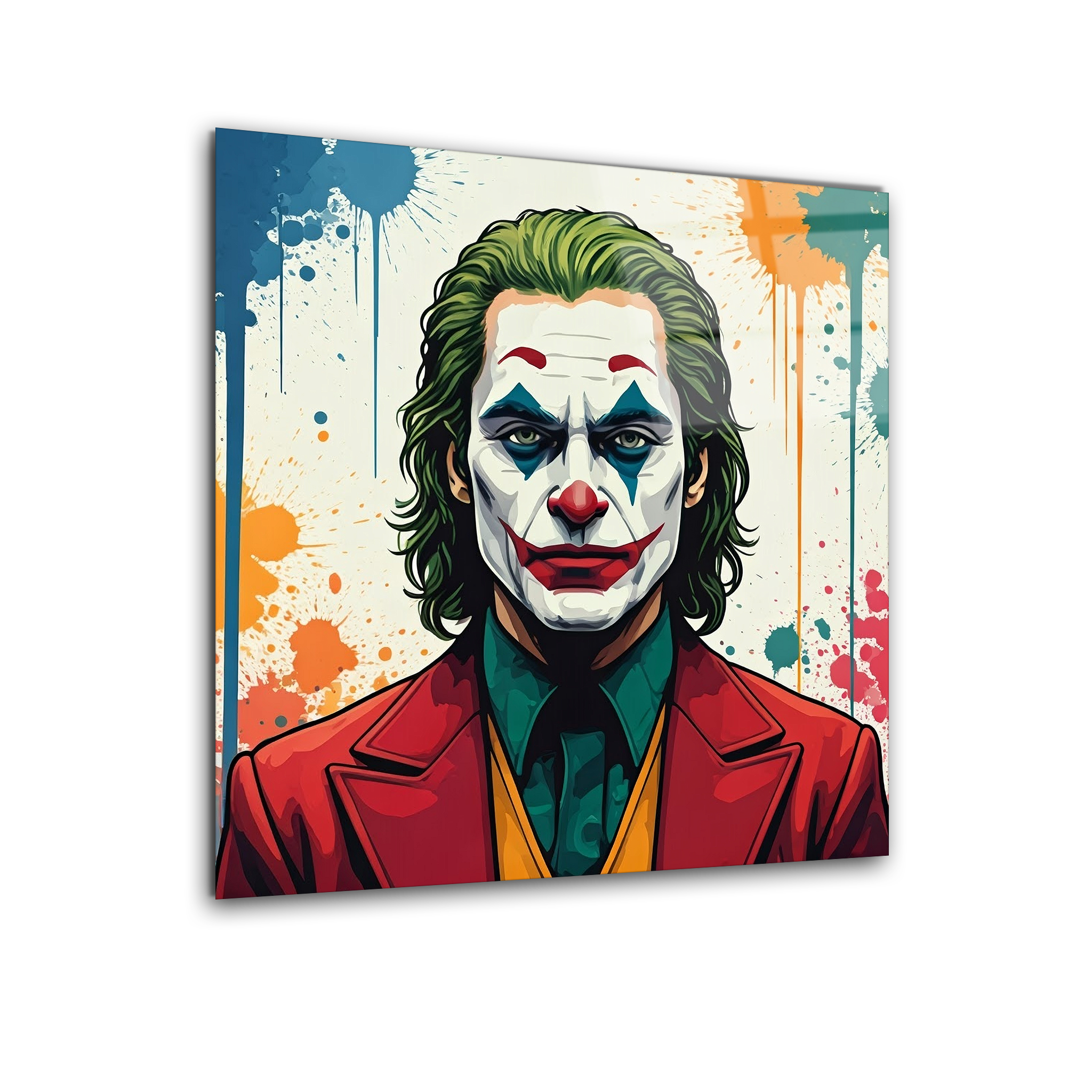 Colorful Joker Stencil Art | Premium HD Metal Wall Art