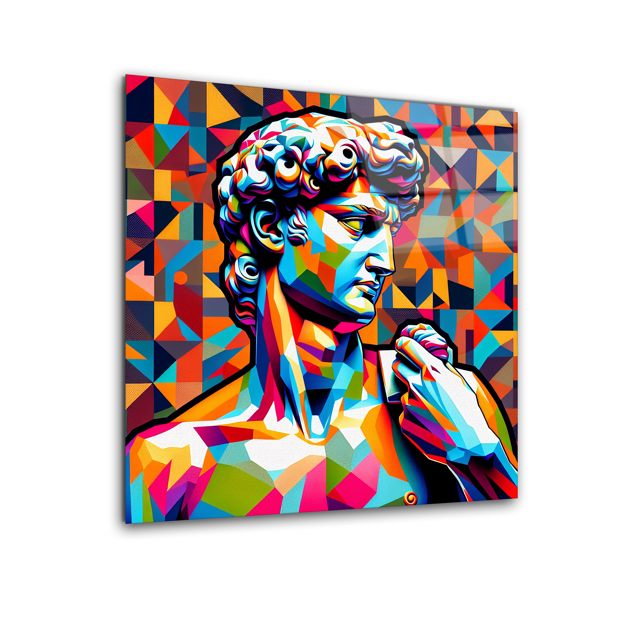 Statue of David Pop Art Painting | Premium HD Metal Wall Art