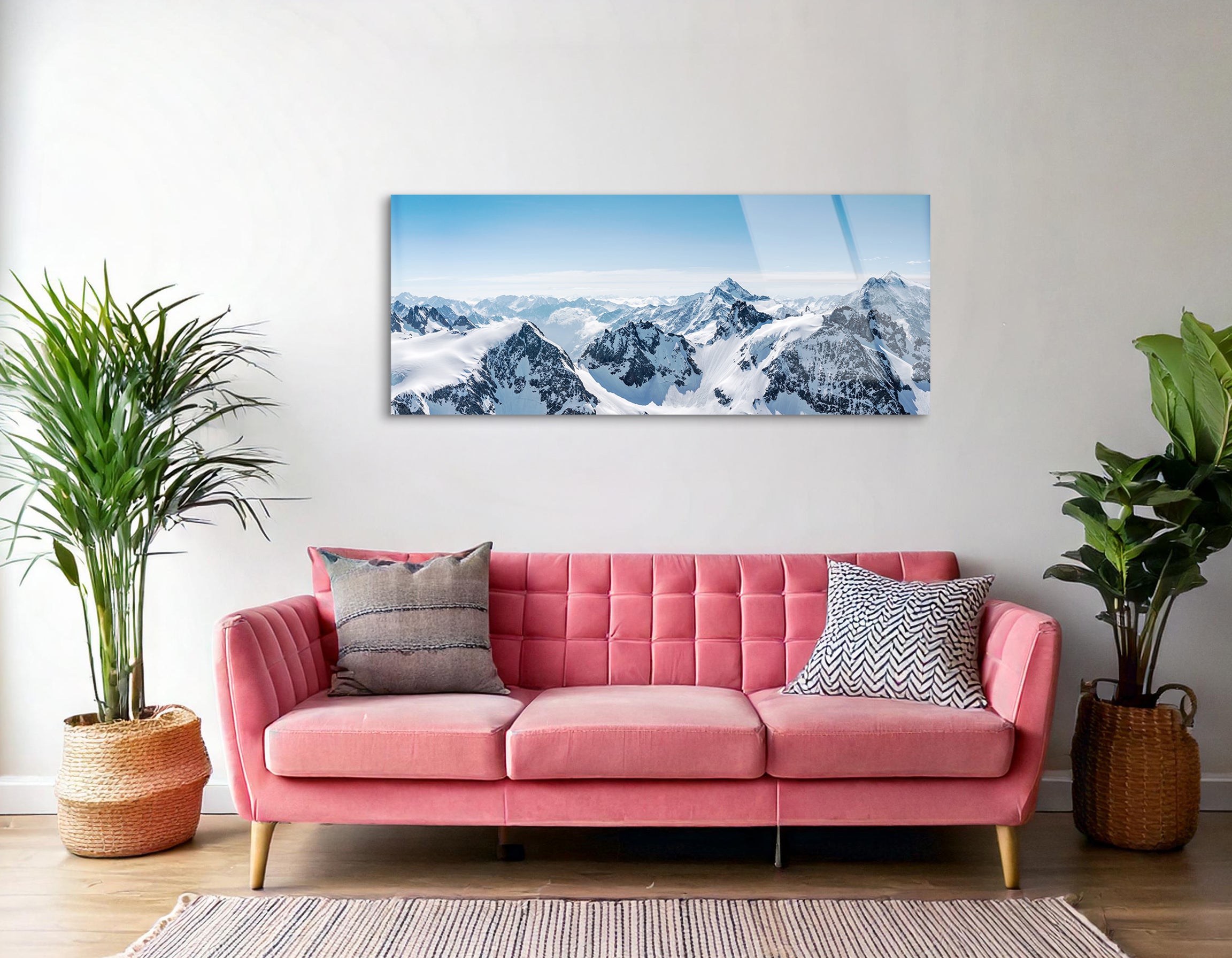 Switzerland Snow Alps Panoramic View | Premium HD Metal Wall Art