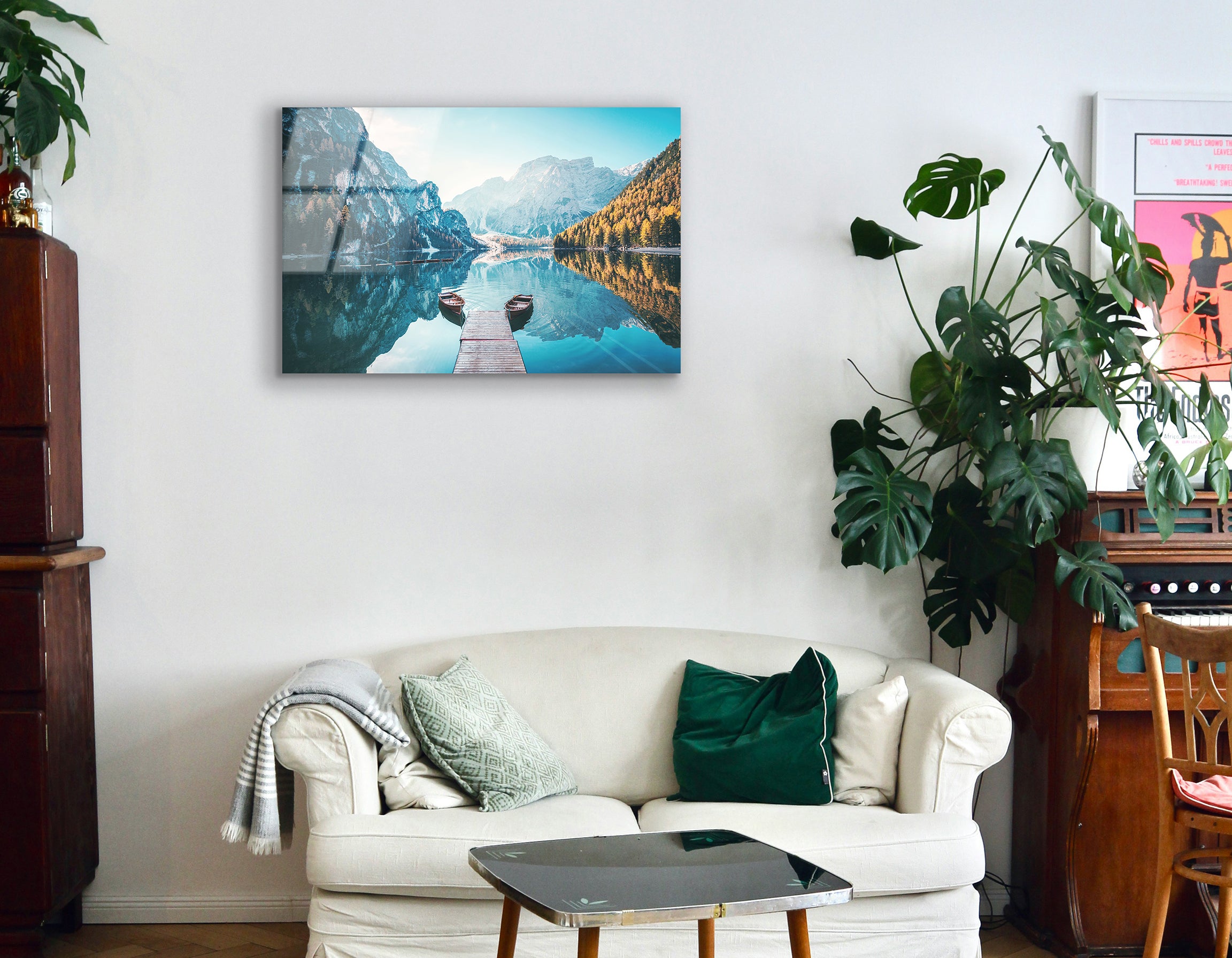 Boats on Braies Lake | Premium HD Metal Wall Art - DezignArt