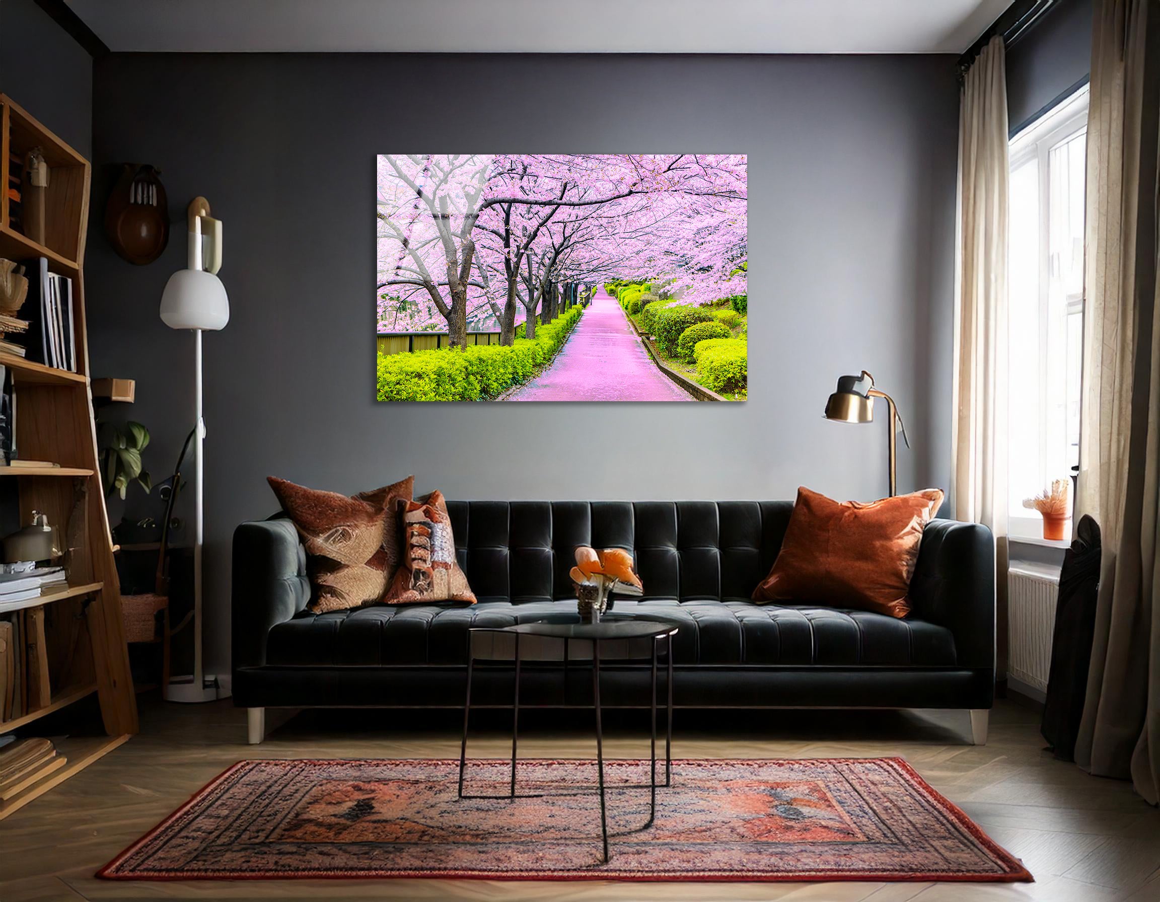Serene Cherry Blossom Walkway in Tokyo | Premium HD Metal Wall Art