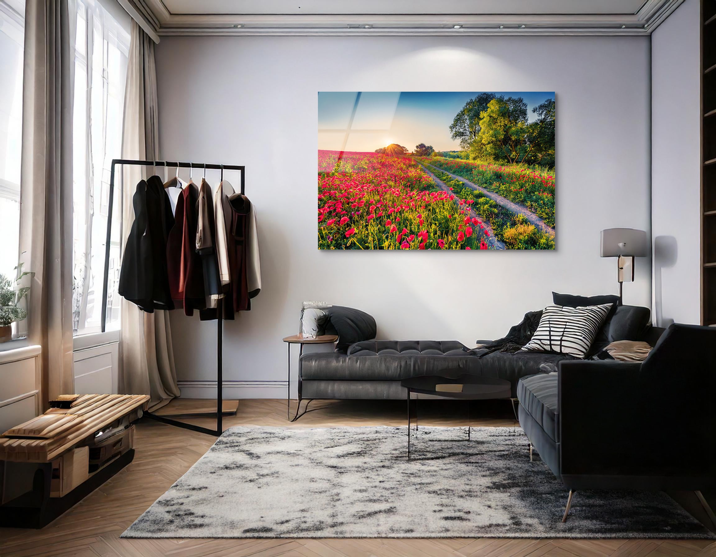 Blooming Poppy Field | Premium HD Metal Wall Art