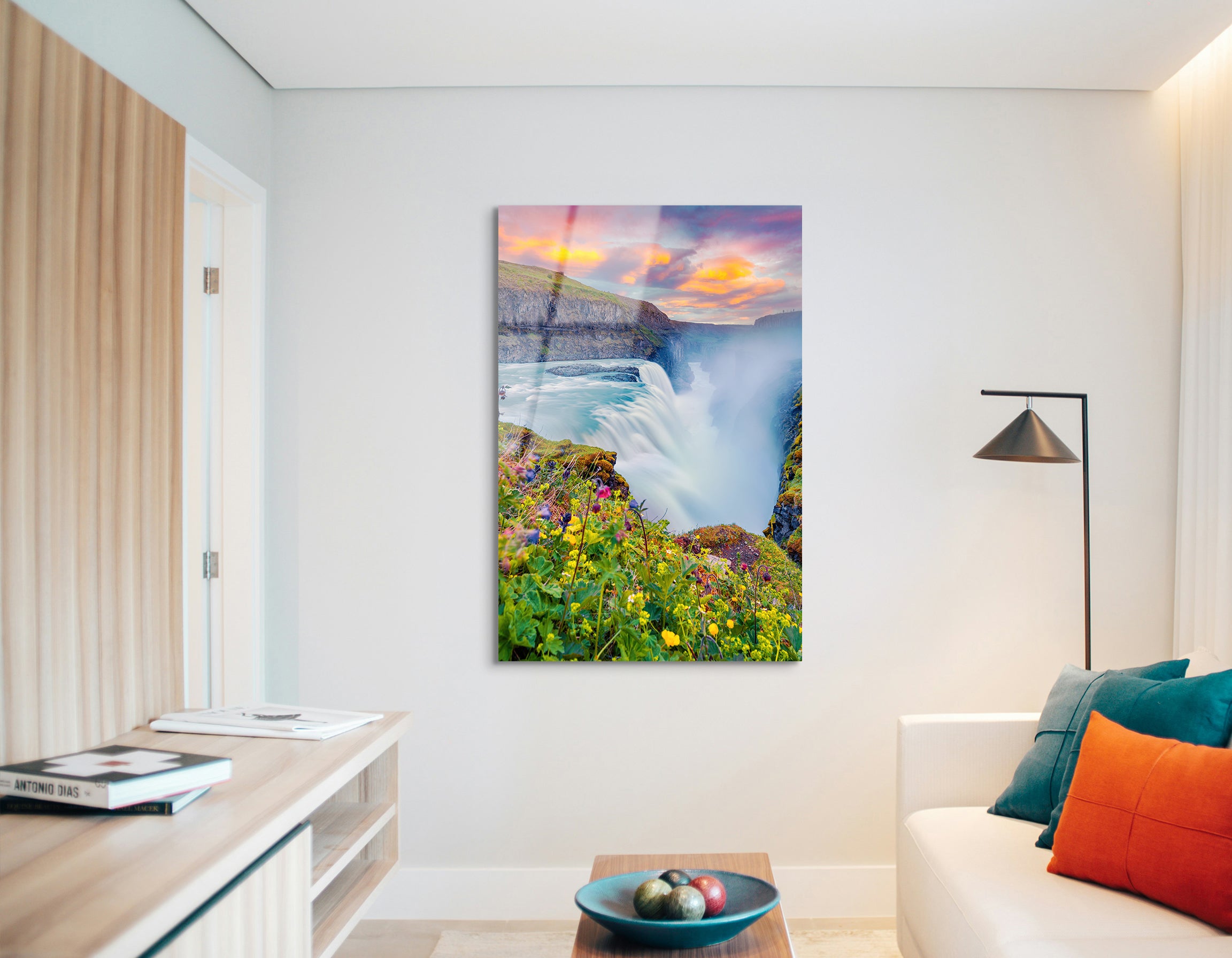Gullfoss Waterfall at Sunrise, Iceland | Premium HD Metal Wall Art