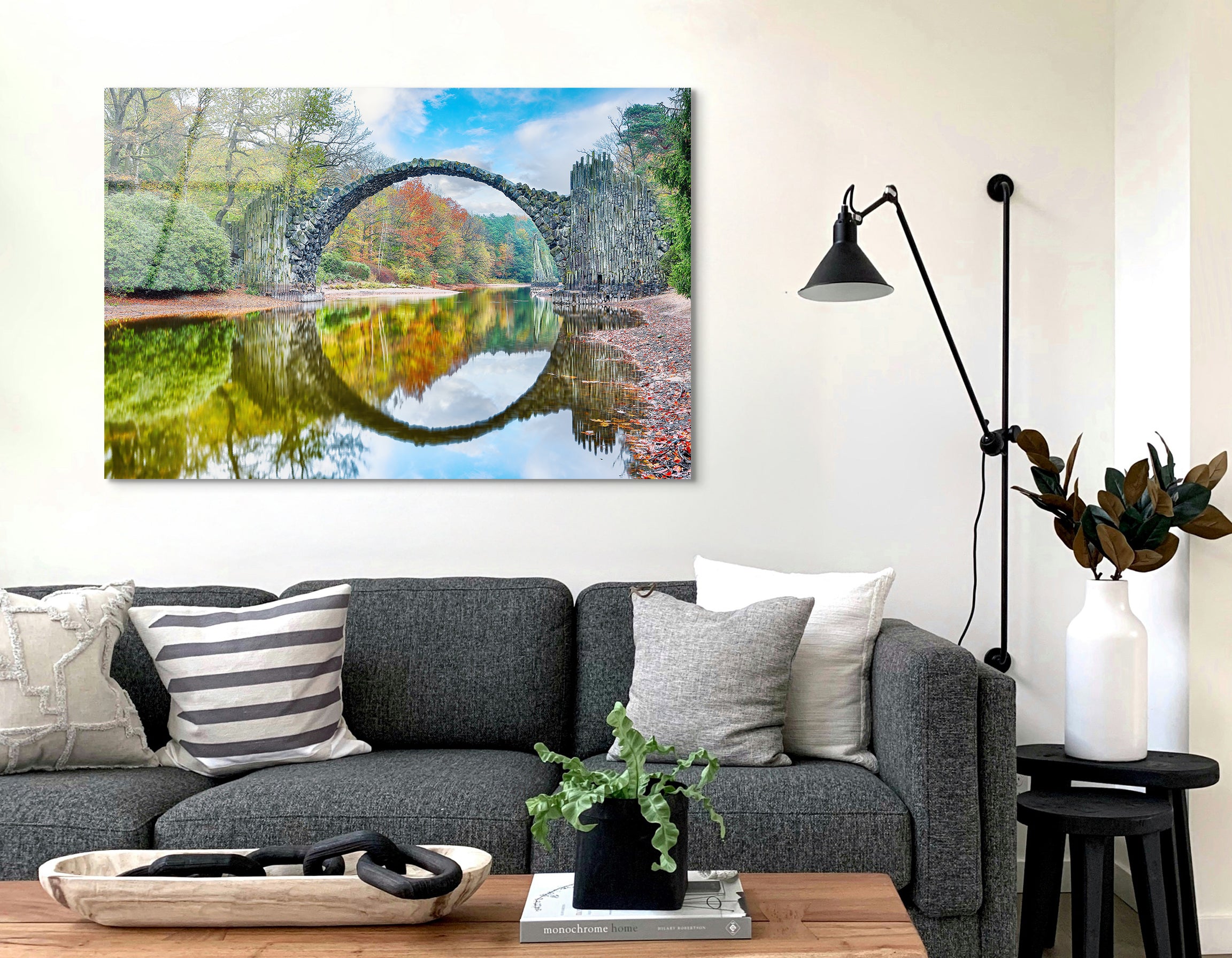 Rakotz Bridge in Autumn Splendor | Premium HD Metal Wall Art