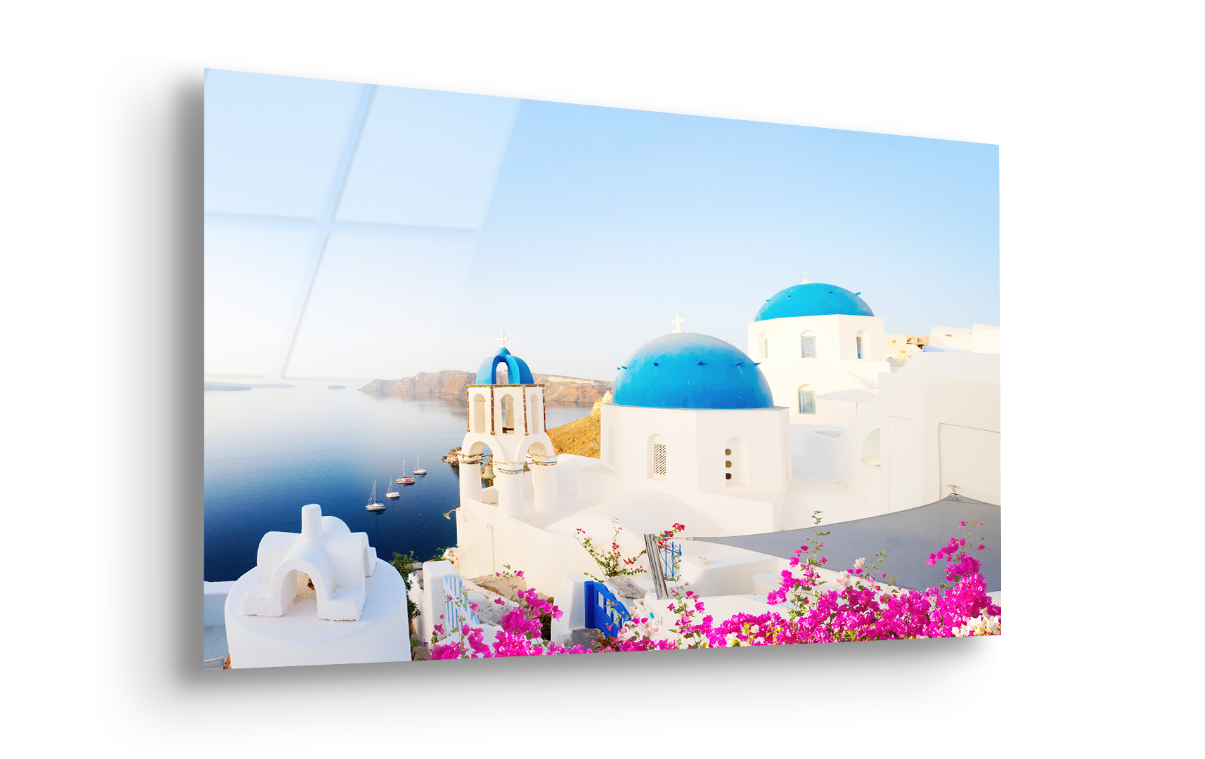 Blue Domes of Oia, Santorini | Premium HD Metal Wall Art
