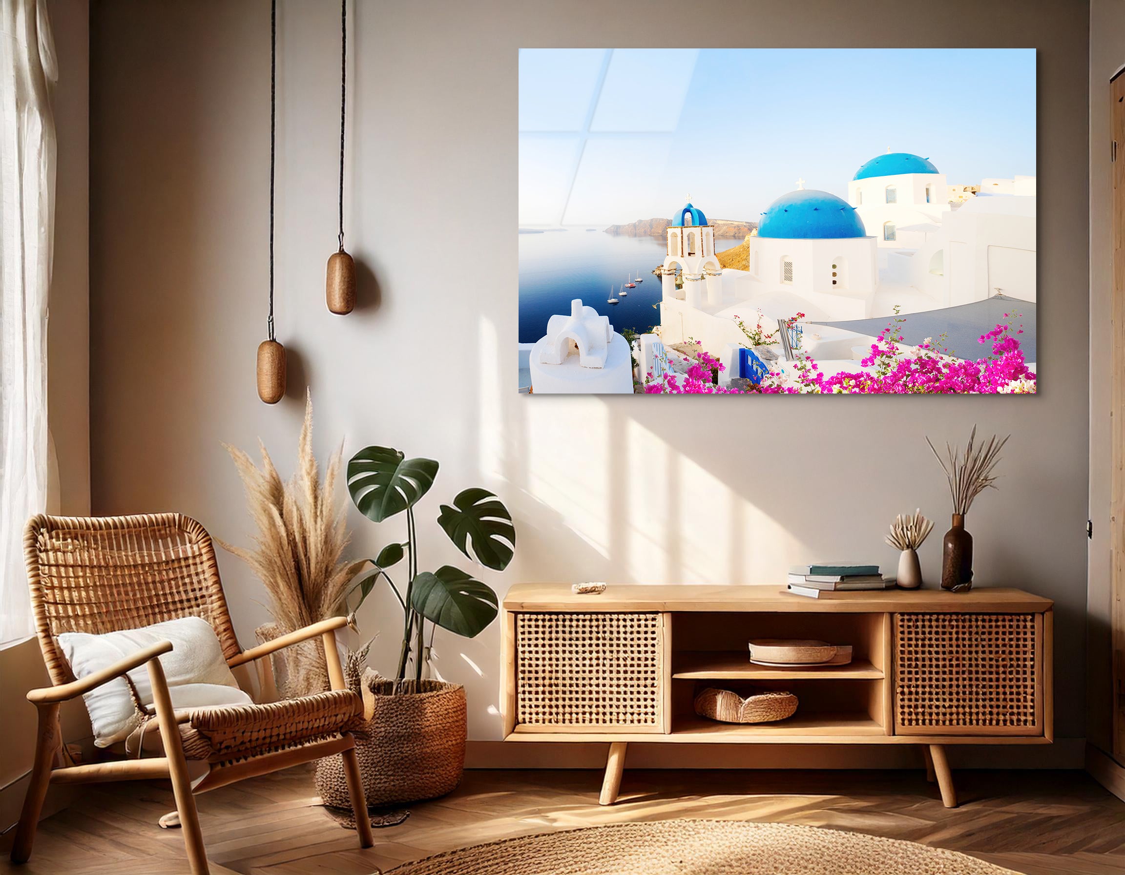 Blue Domes of Oia, Santorini | Premium HD Metal Wall Art