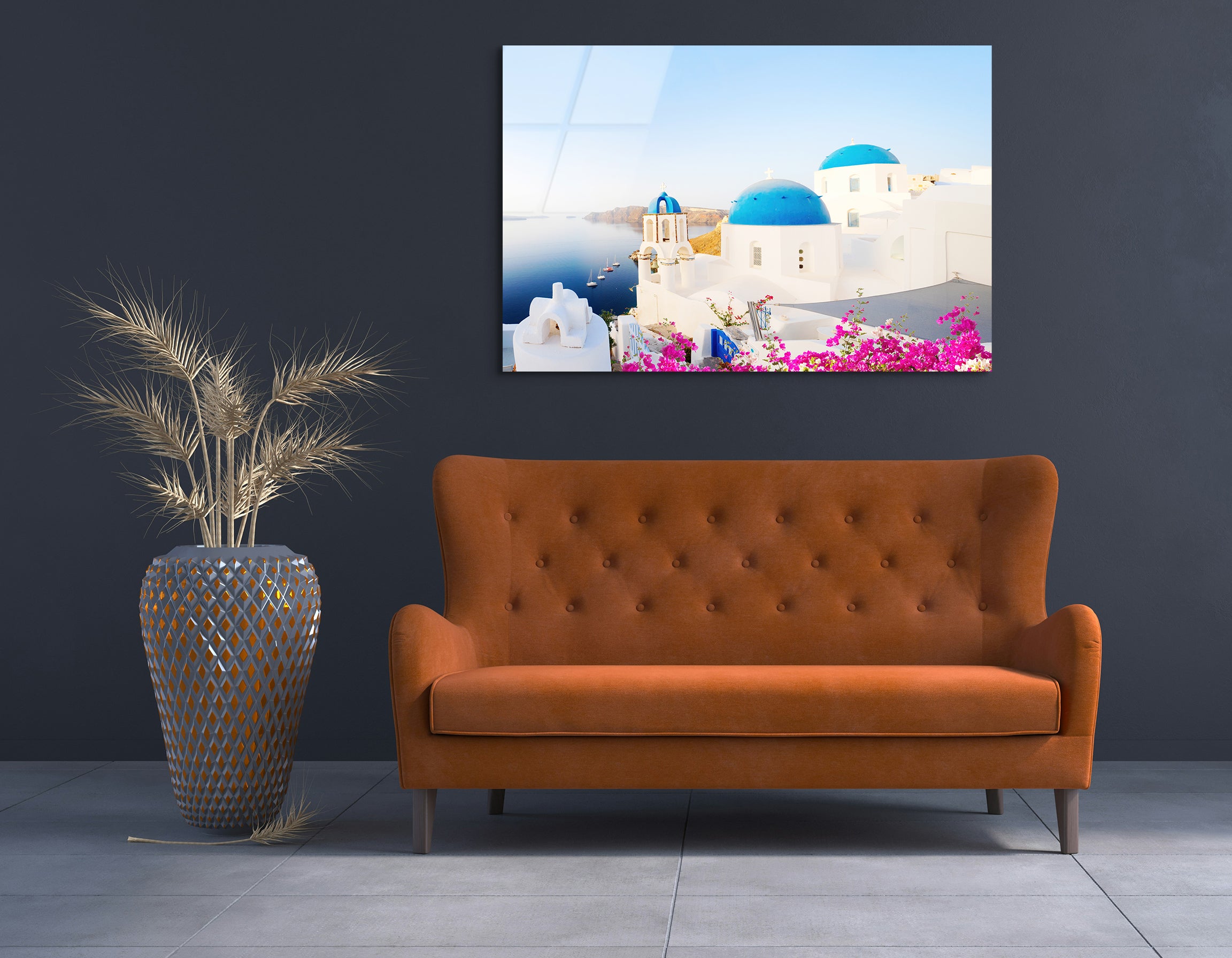 Blue Domes of Oia, Santorini | Premium HD Metal Wall Art