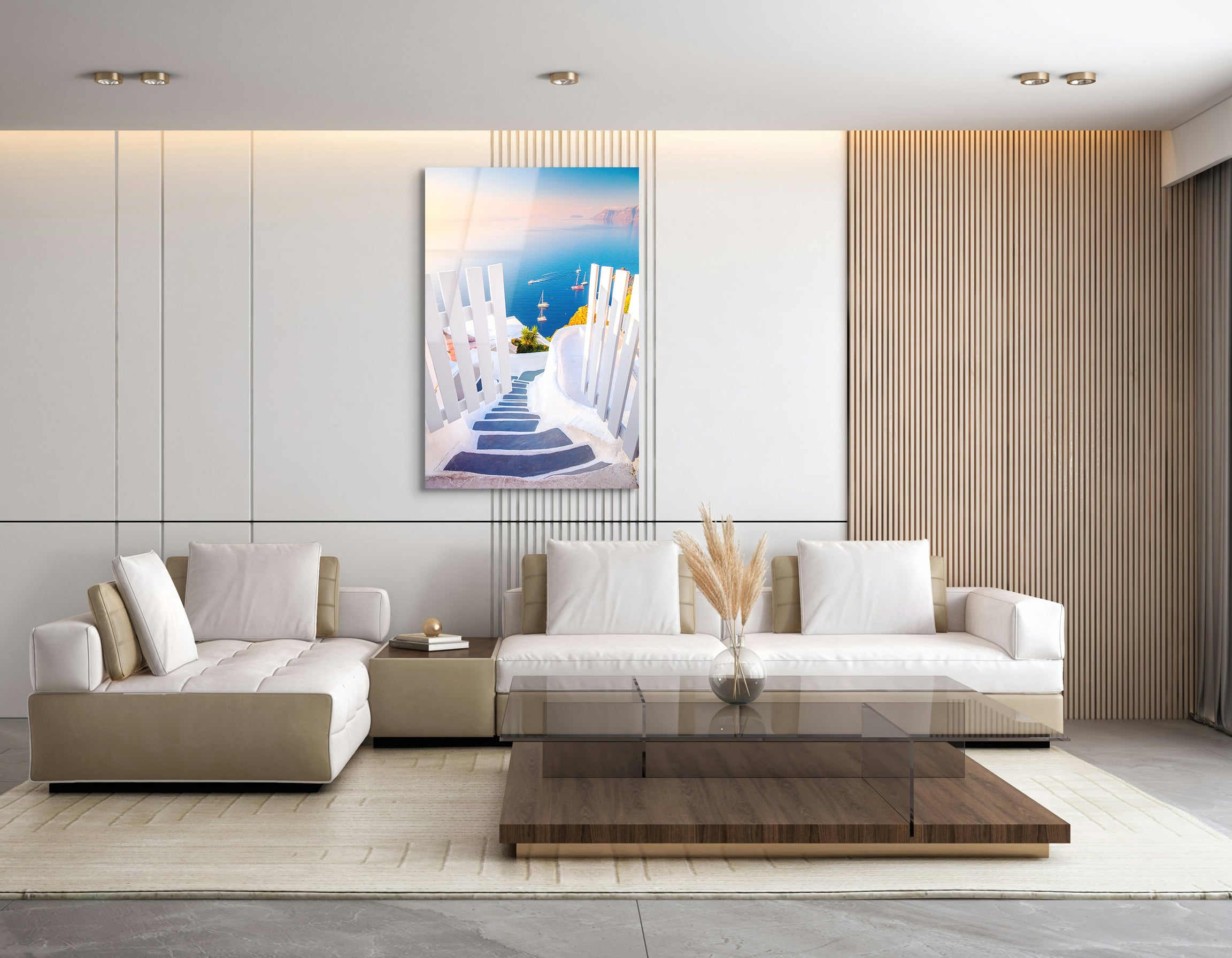 Open Gate to the Aegean, Santorini | Premium HD Metal Wall Art