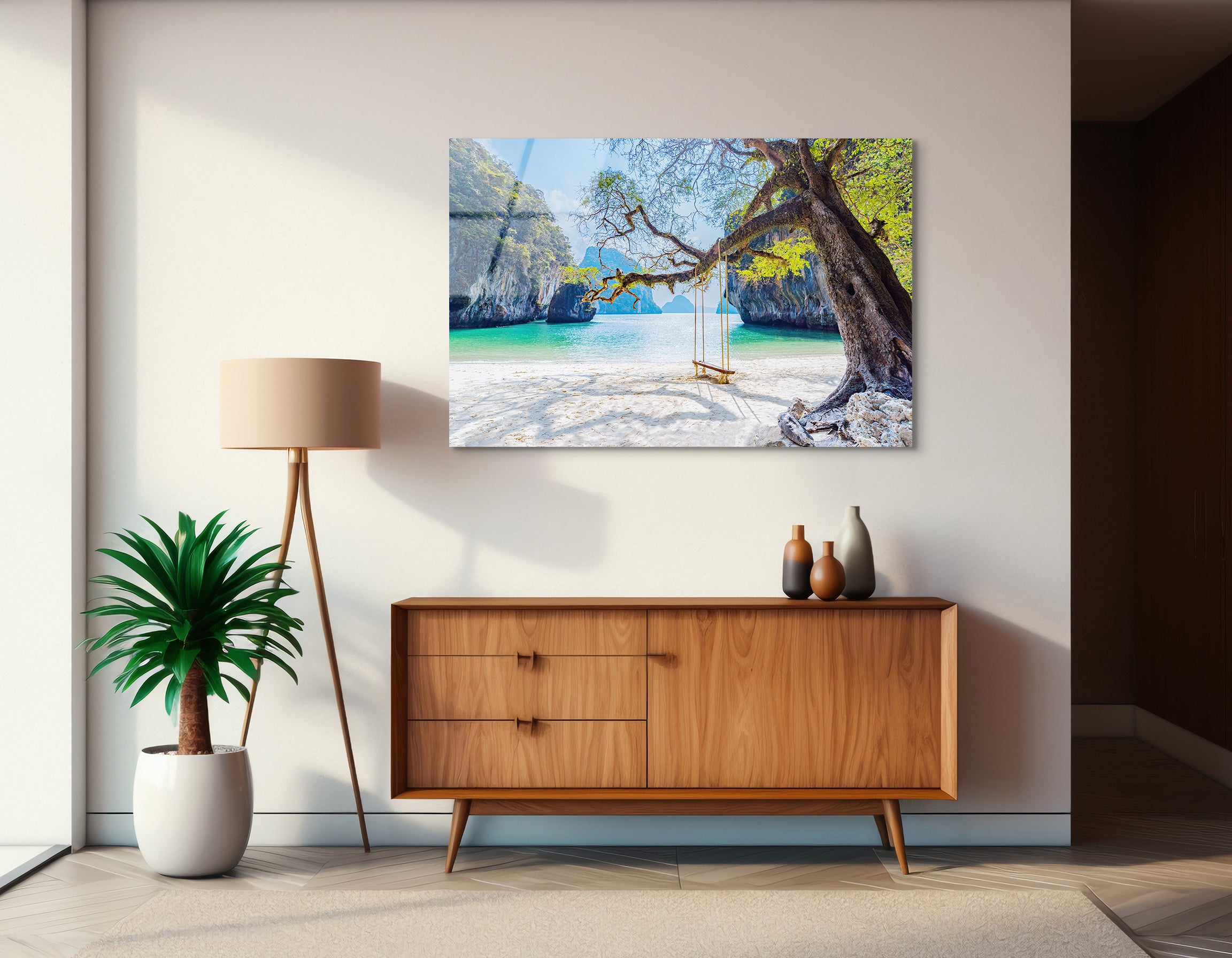 Emerald Beach Swing, Thailand | Premium HD Metal Wall Art