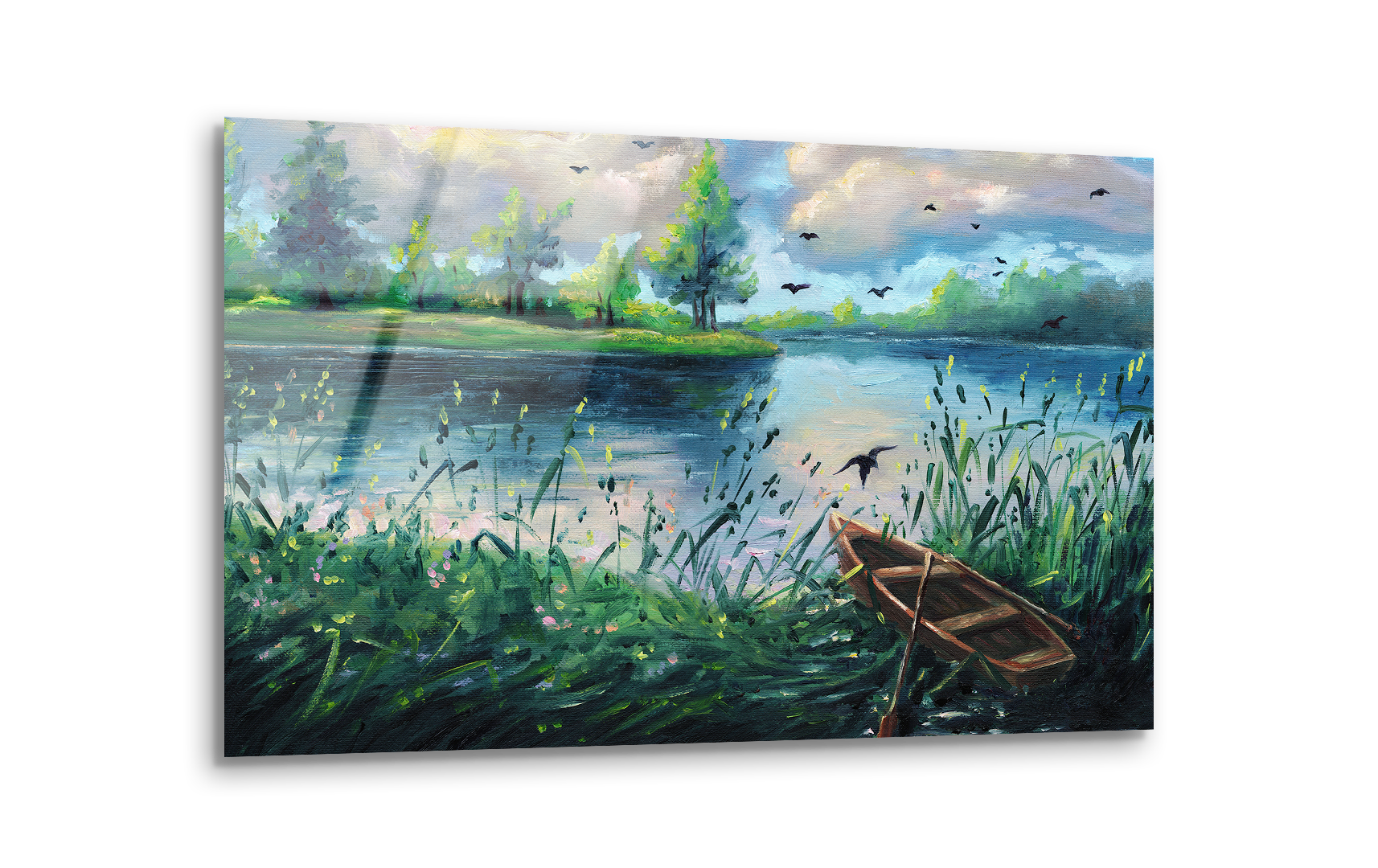 Summer Forest Landscape Drawing | Premium HD Metal Wall Art - DezignArt
