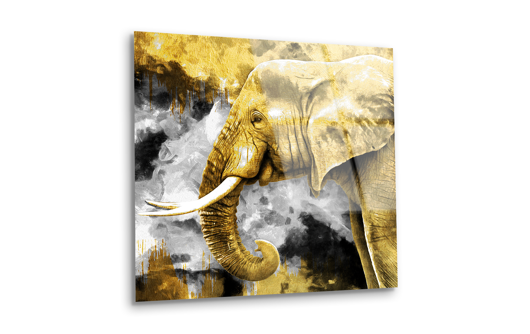 Modern Abstract Elephant Face Painting | Premium HD Metal Wall Art