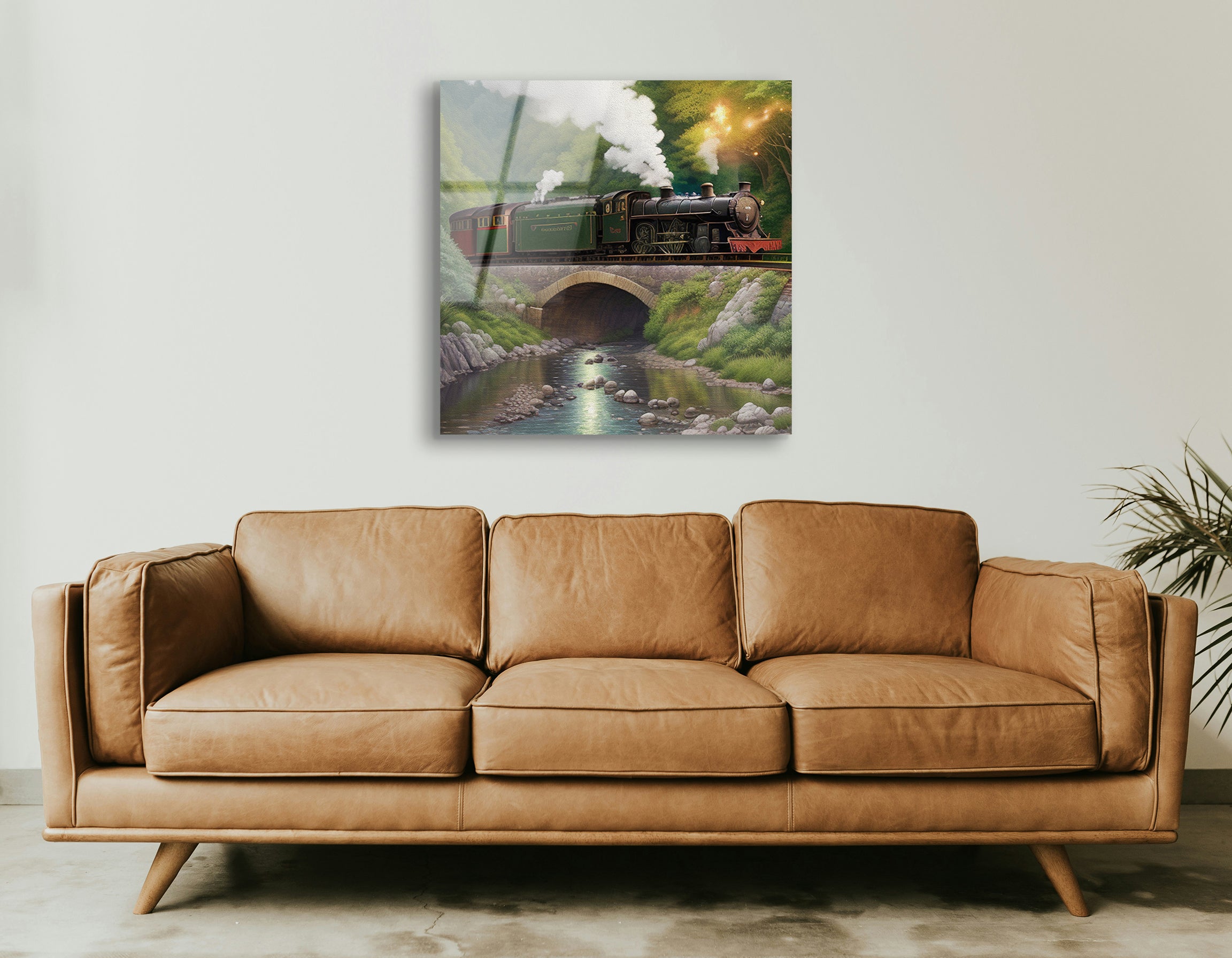 Steam Train on the Railway | Premium HD Metal Wall Art