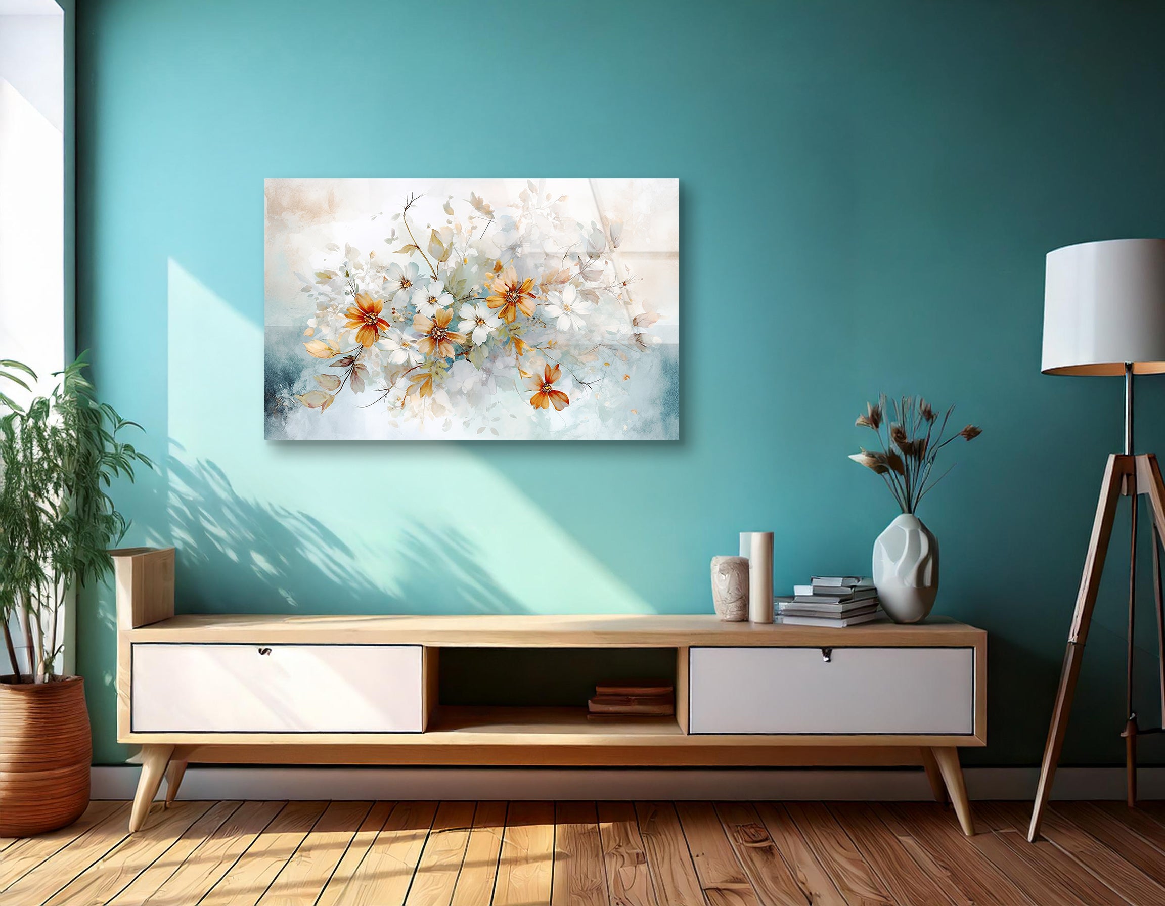 Vintage Floral Abstract Art | Premium HD Metal Wall Art - DezignArt