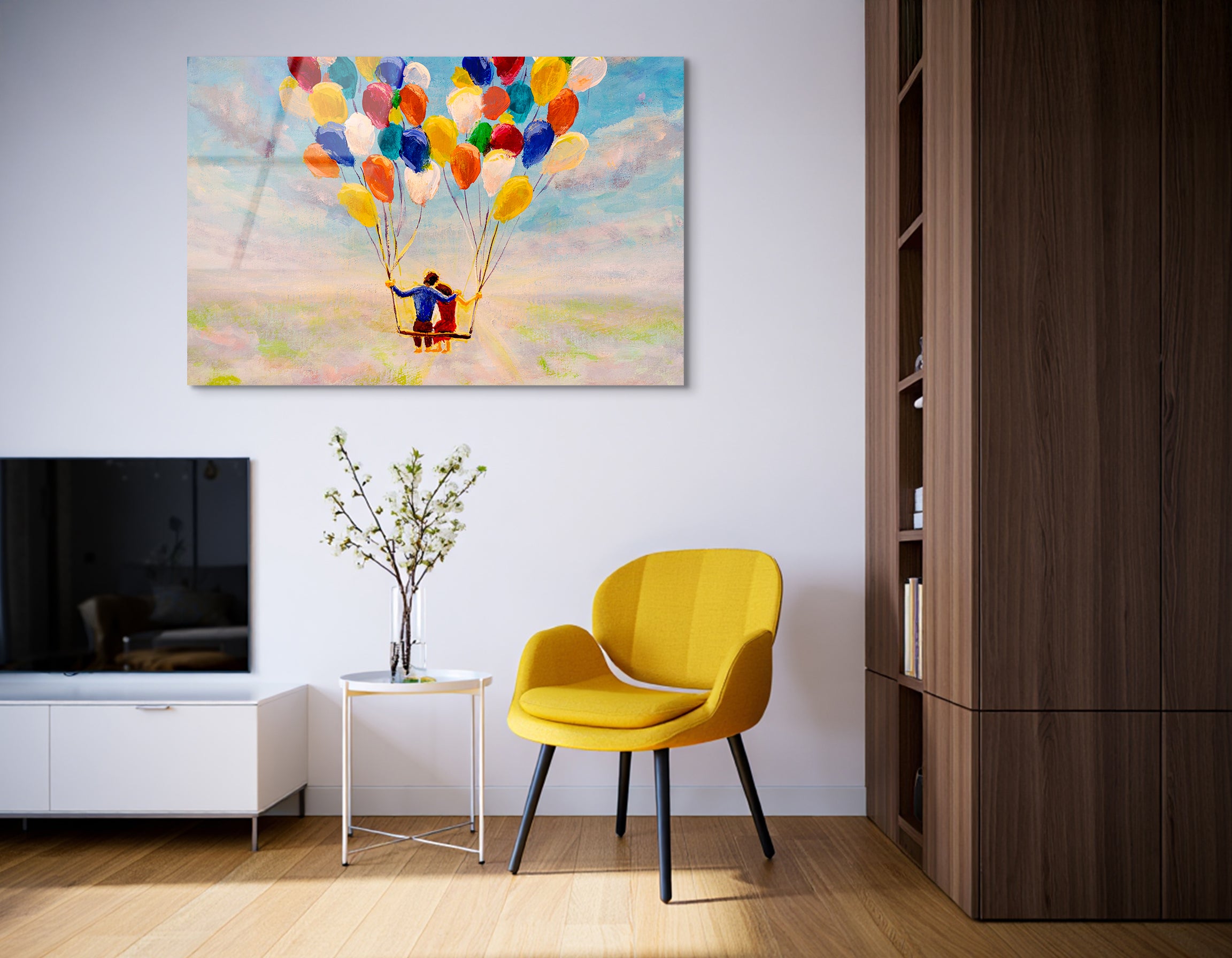 Romantic Air Balloon Ride | Premium HD Metal Wall Art