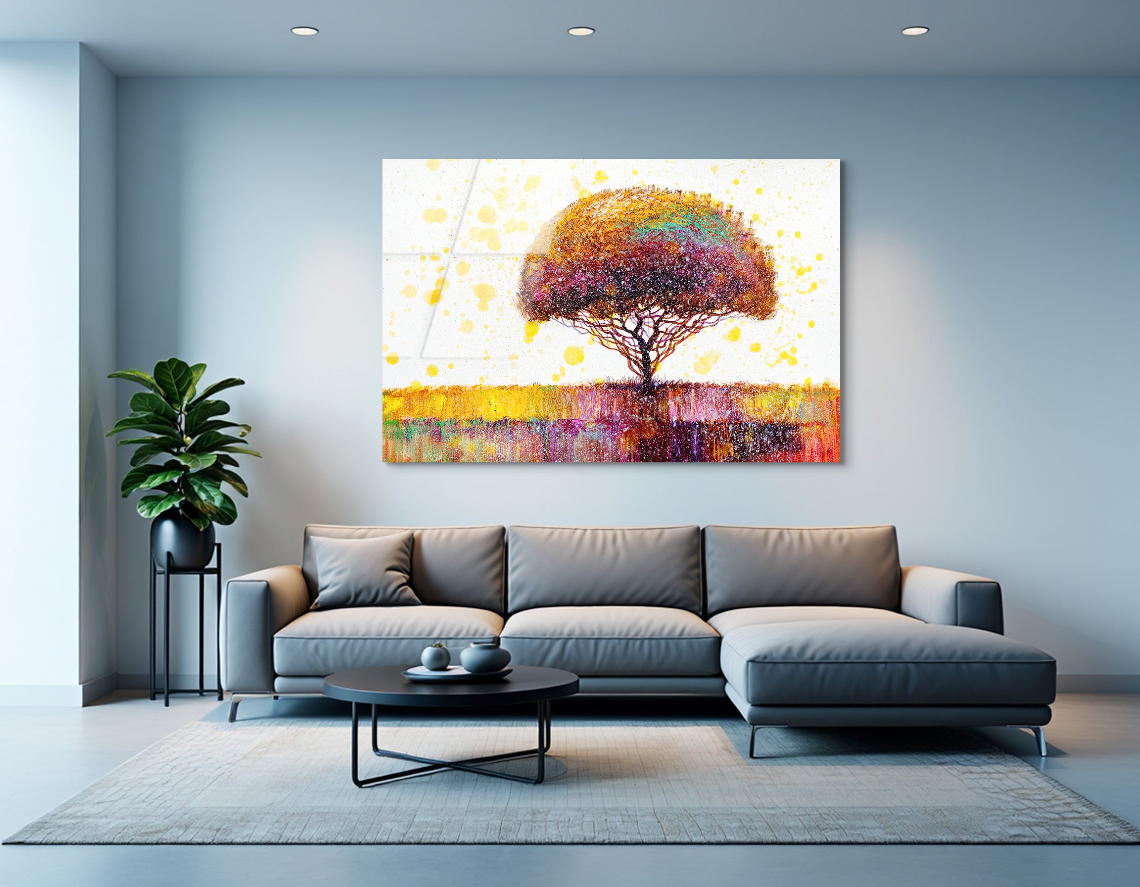 Colorful Tree in Nature | Premium HD Metal Wall Art