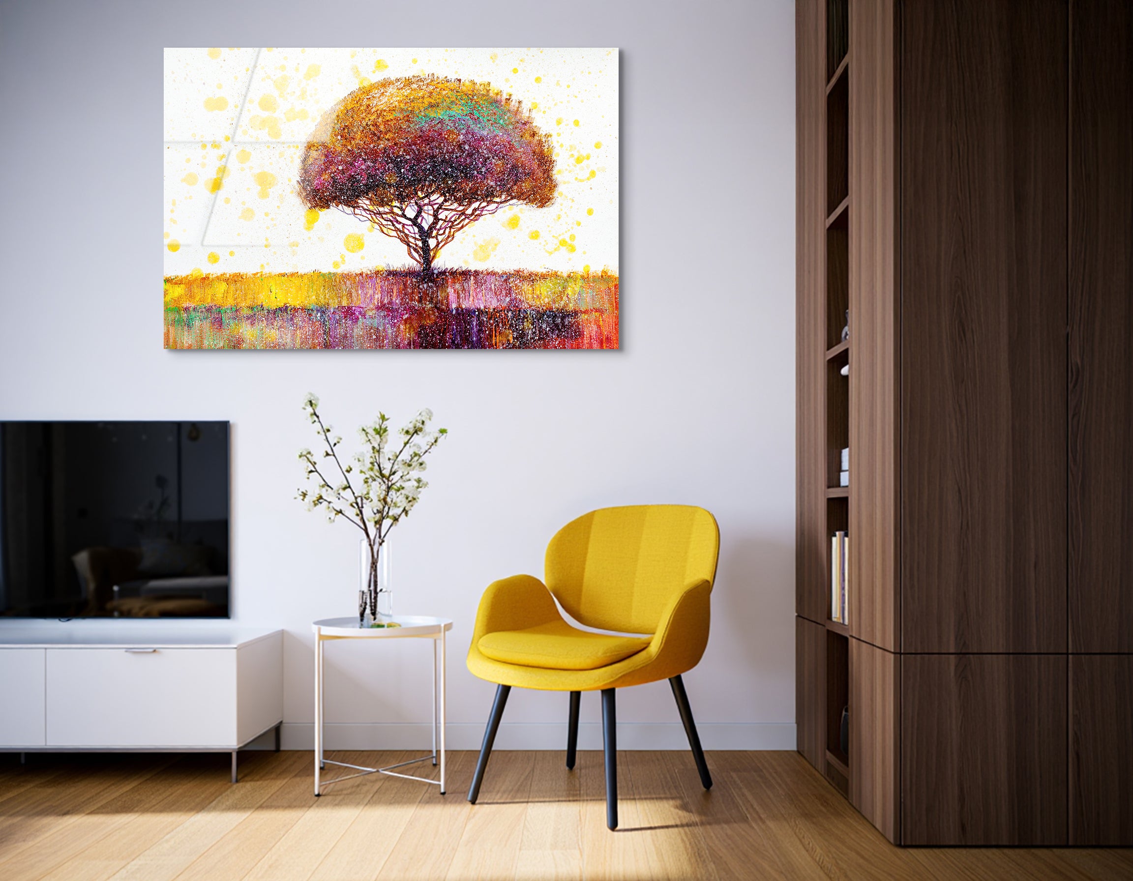 Colorful Tree in Nature | Premium HD Metal Wall Art