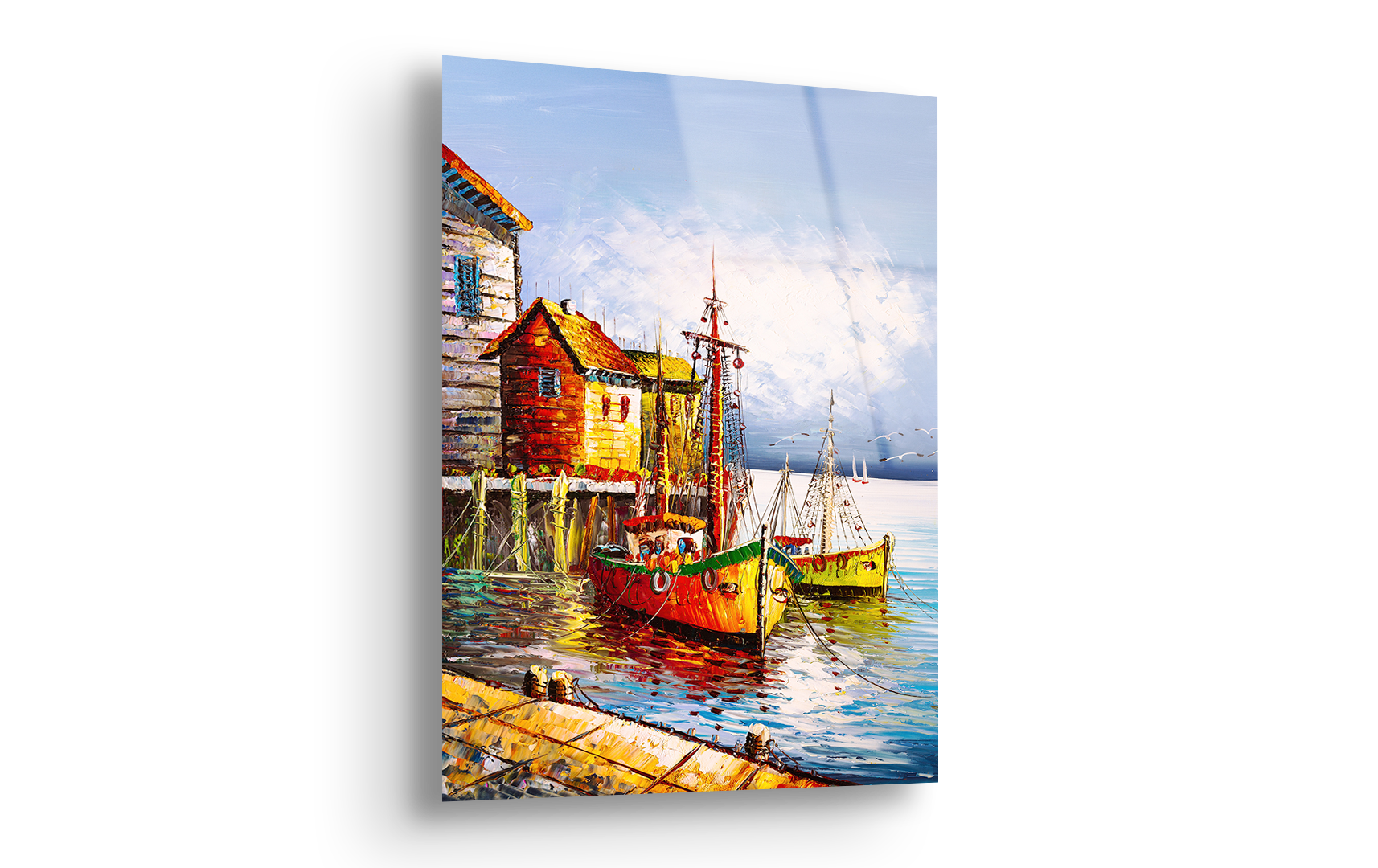 Oil Painting Romantic Venice Canal Scene | Premium HD Metal Wall Art