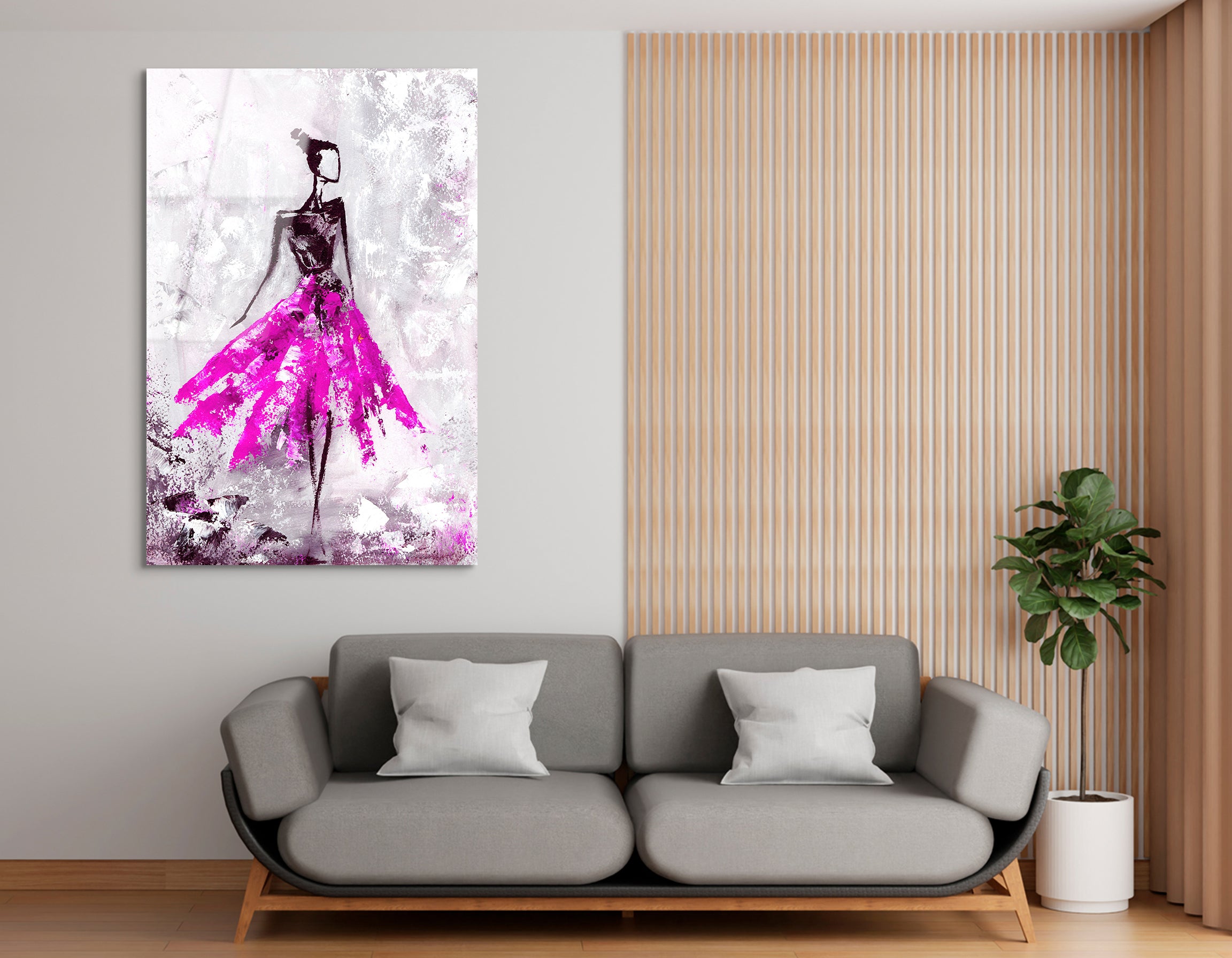 Abstract Woman in Dress | Premium HD Metal Wall Art