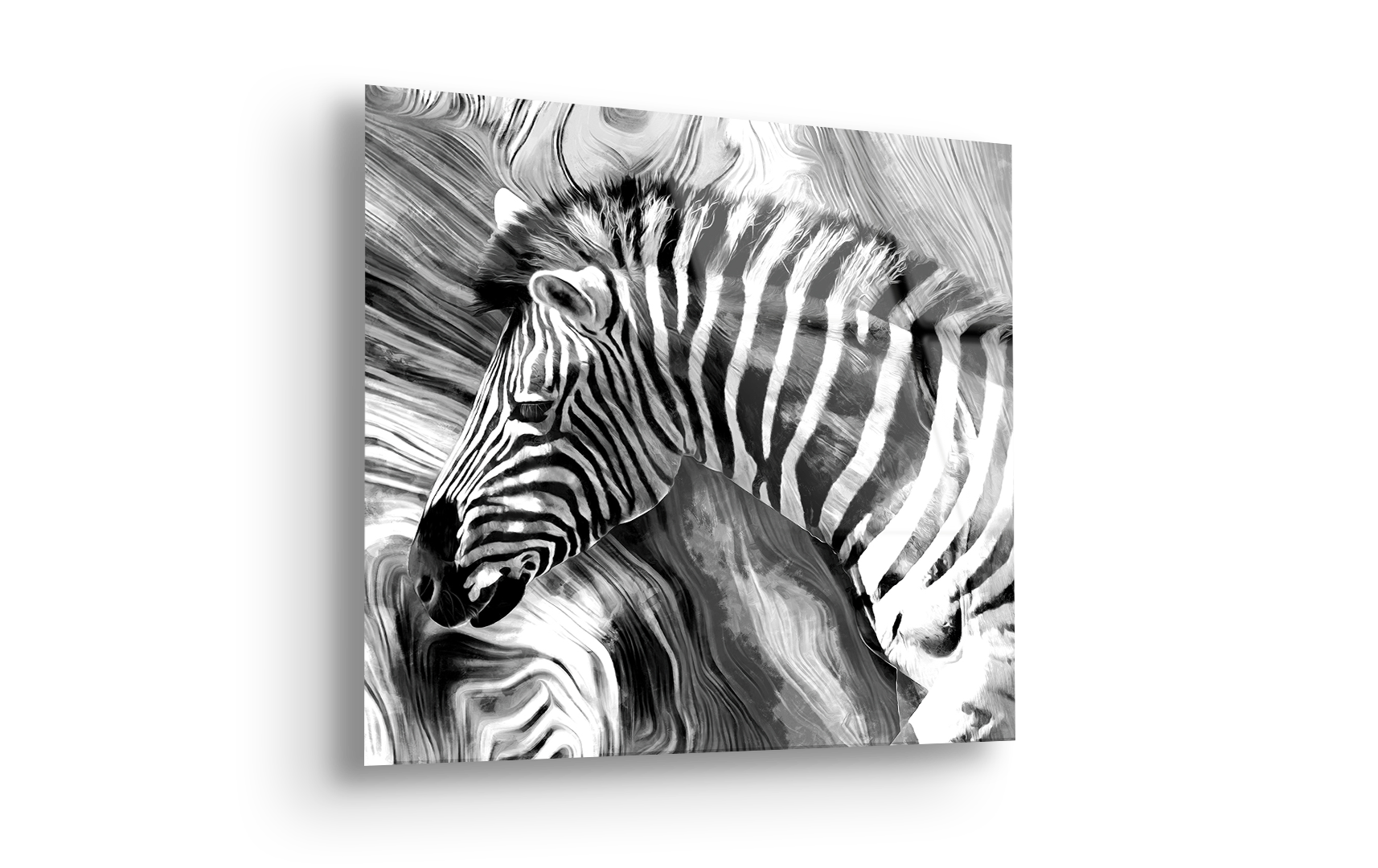 Abstract Zebra Oil Painting | Premium HD Metal Wall Art