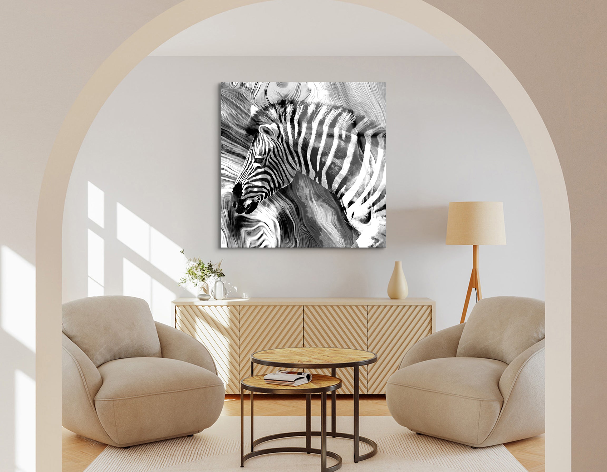 Abstract Zebra Oil Painting | Premium HD Metal Wall Art